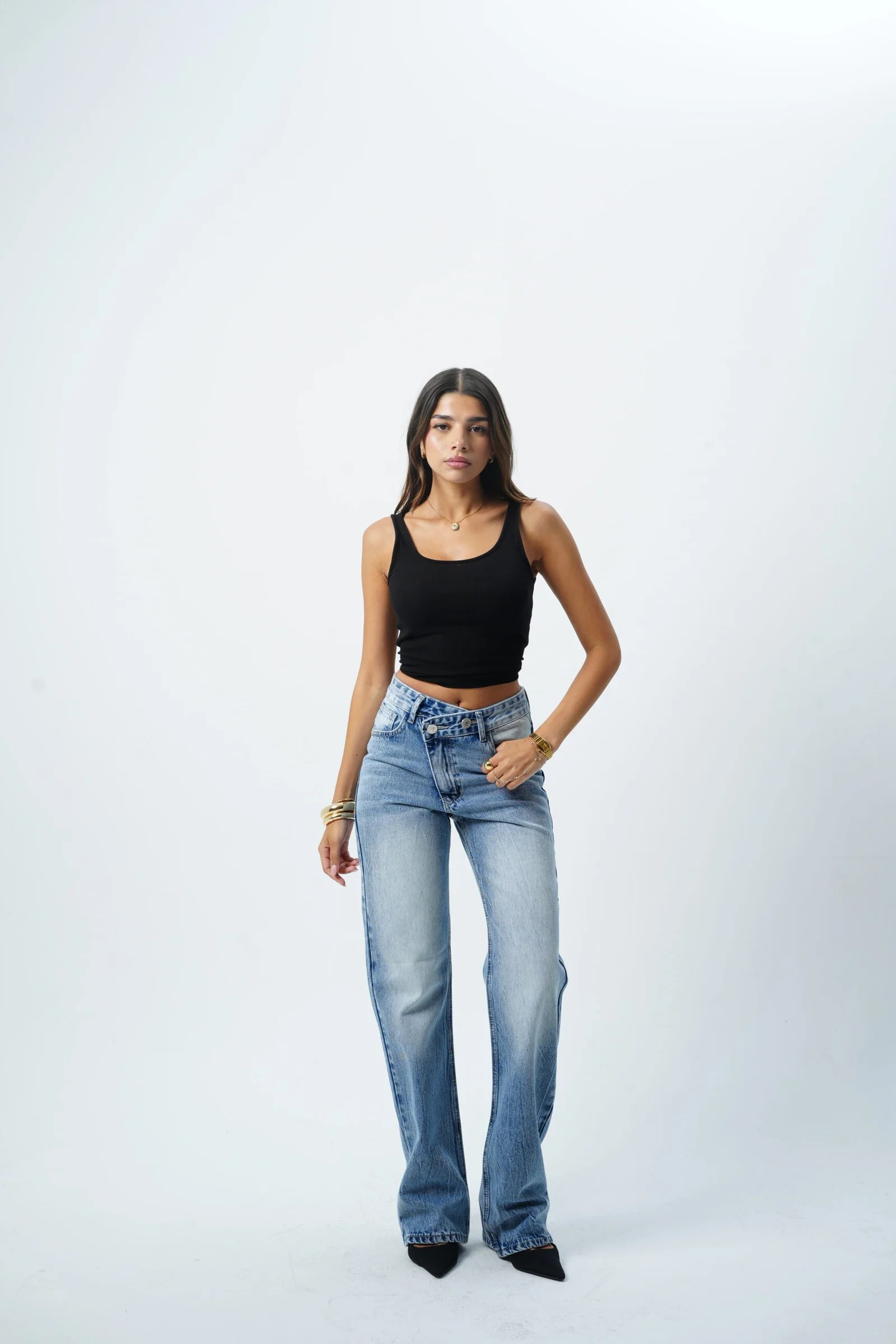 Crisscross Straight Denim