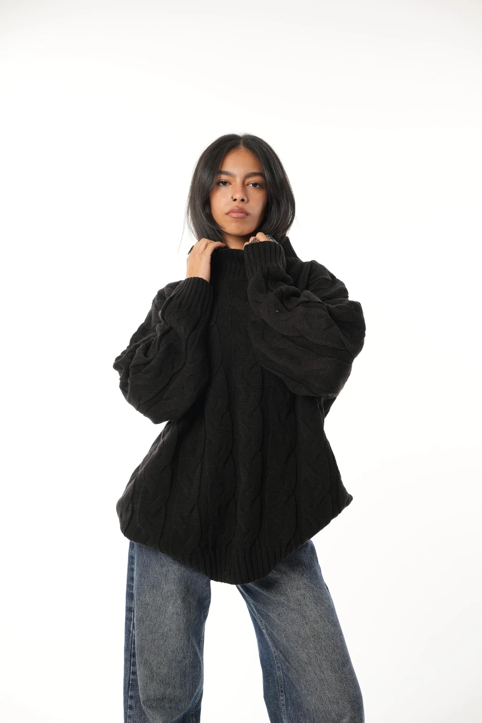 Braided Knit Pullover