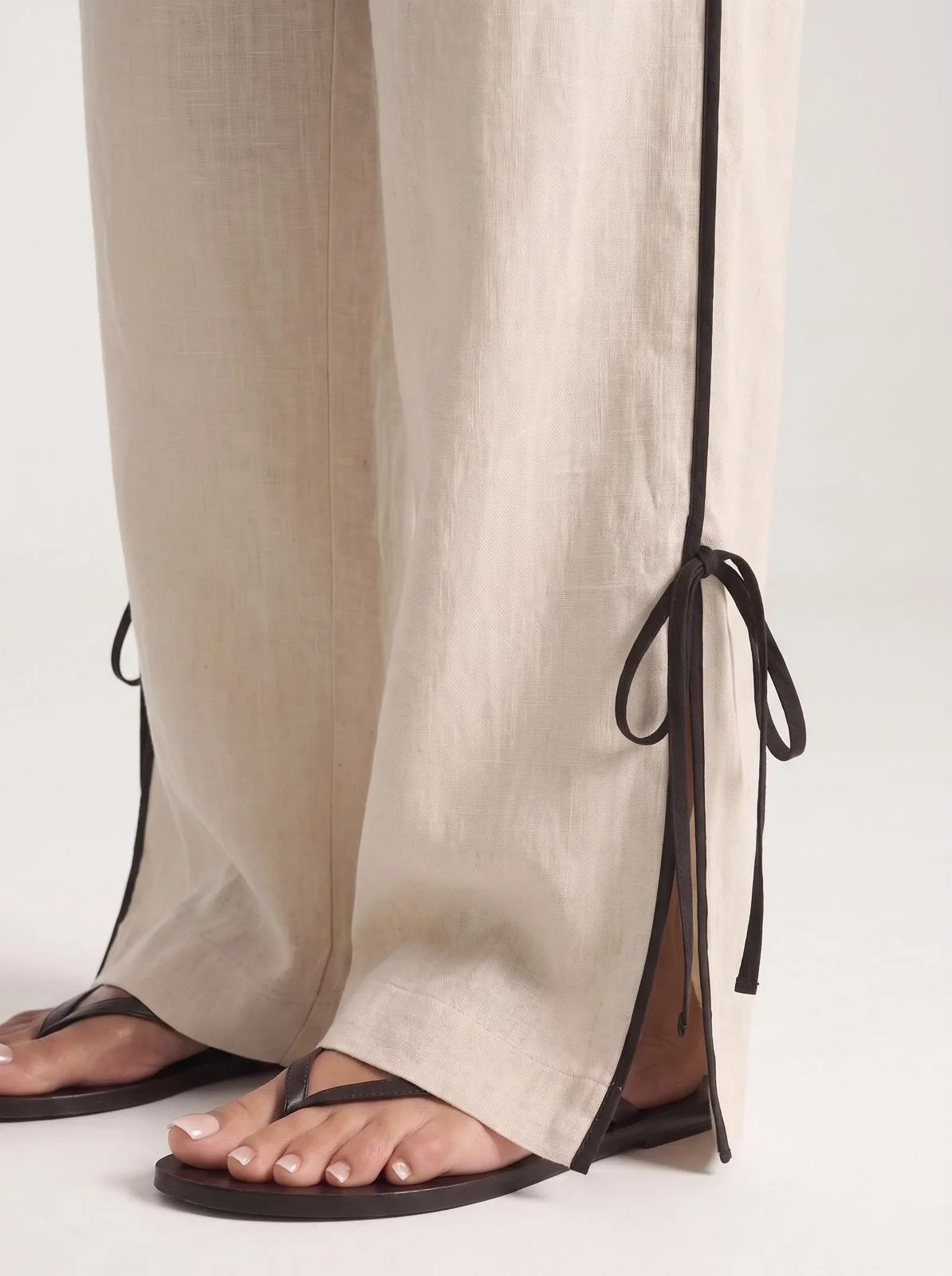 Beige Black linen set — view 5