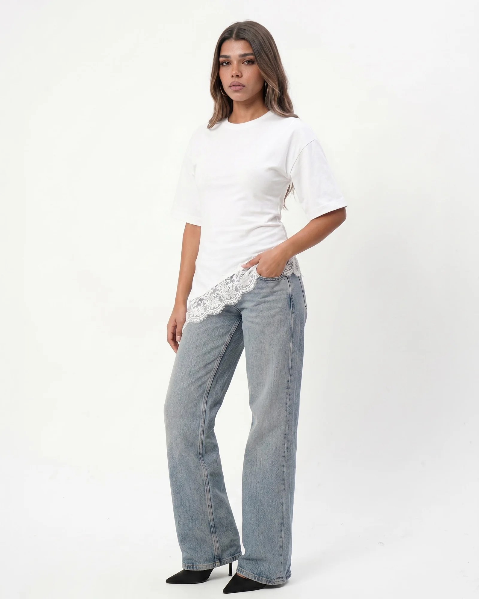 White LACE SHIRT Short Sleeve — view 3