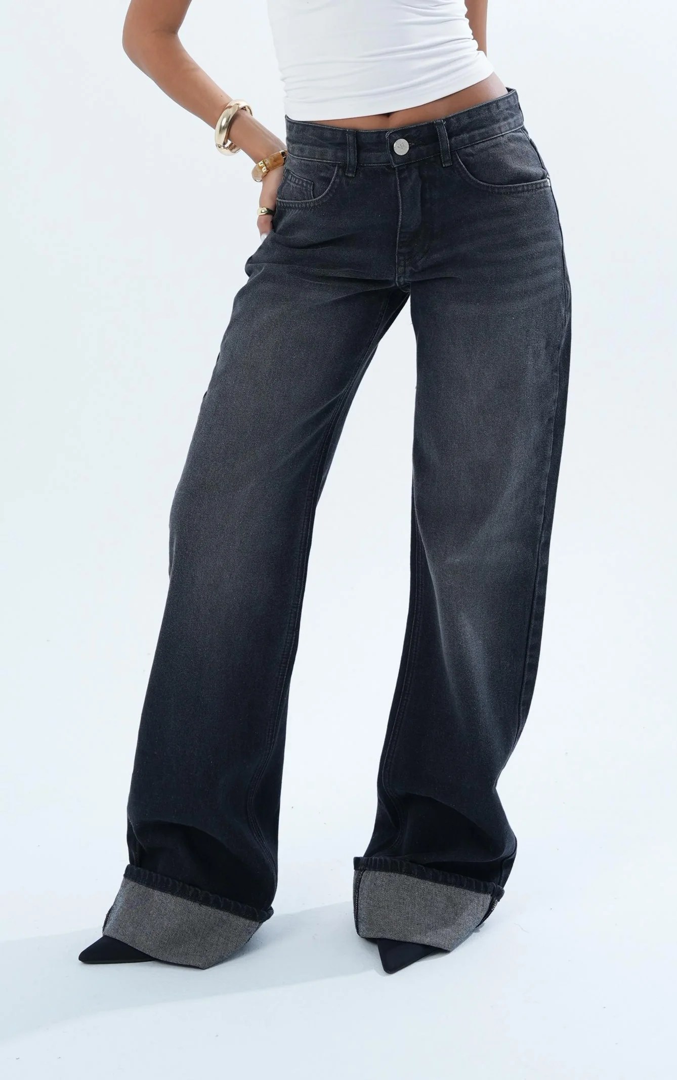 Washed Black FOLDED Denim