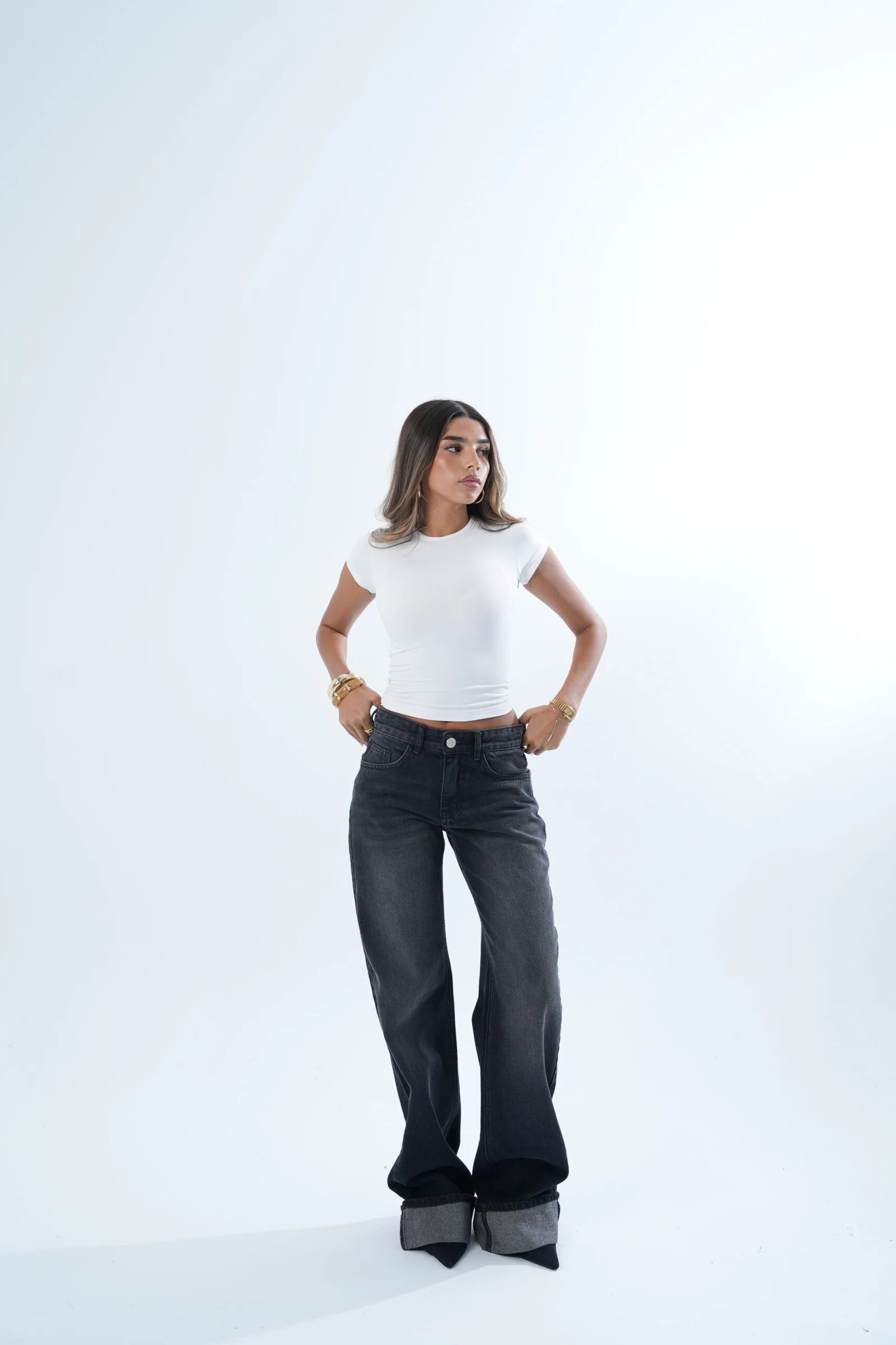 Washed Black FOLDED Denim — view 4