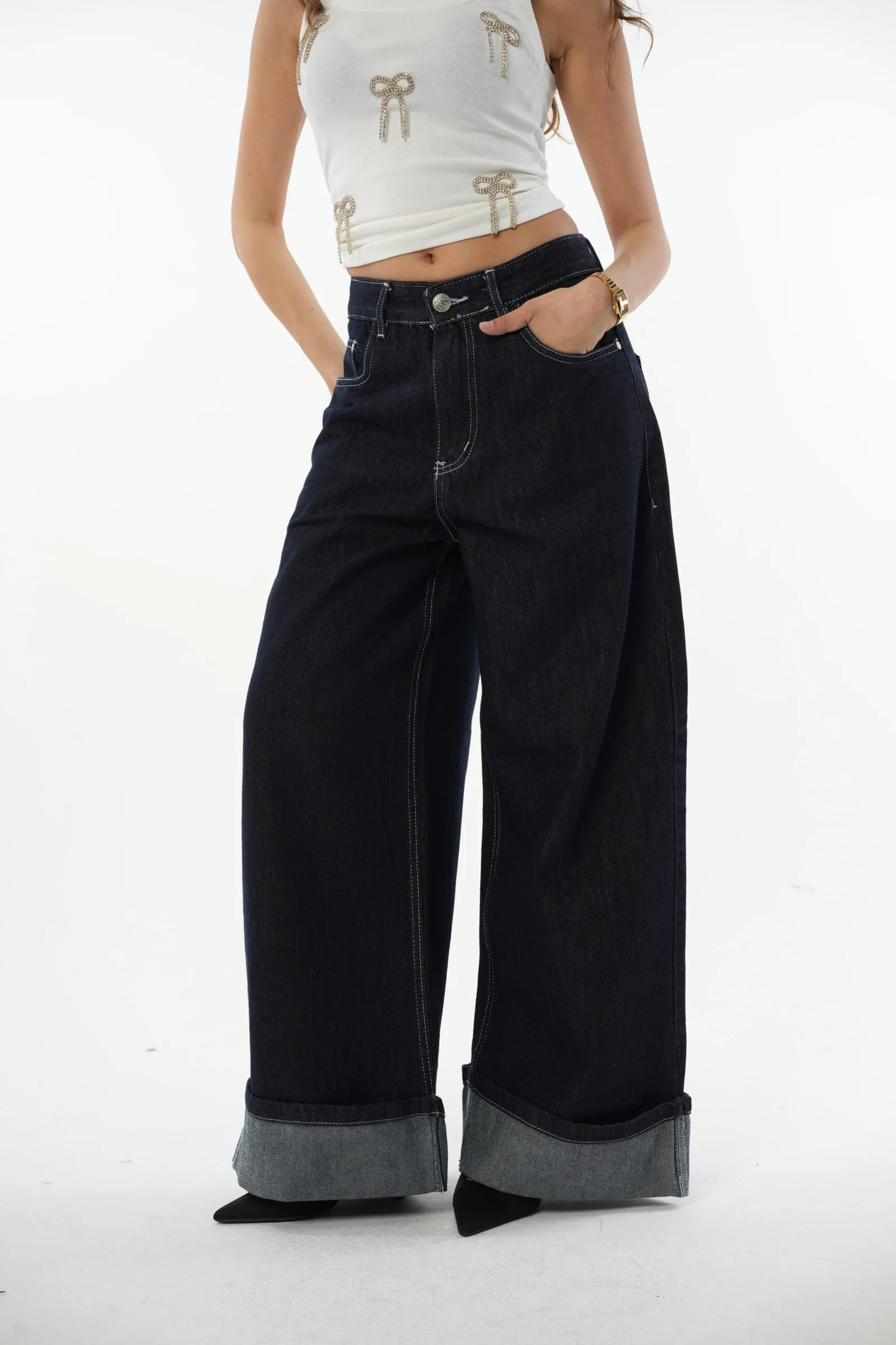 Blue Bended raw denim — view 4