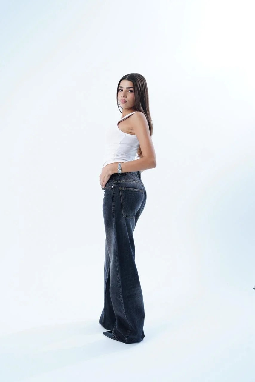 Washed Black WIDE LEG LONG FIT DENIM — view 6