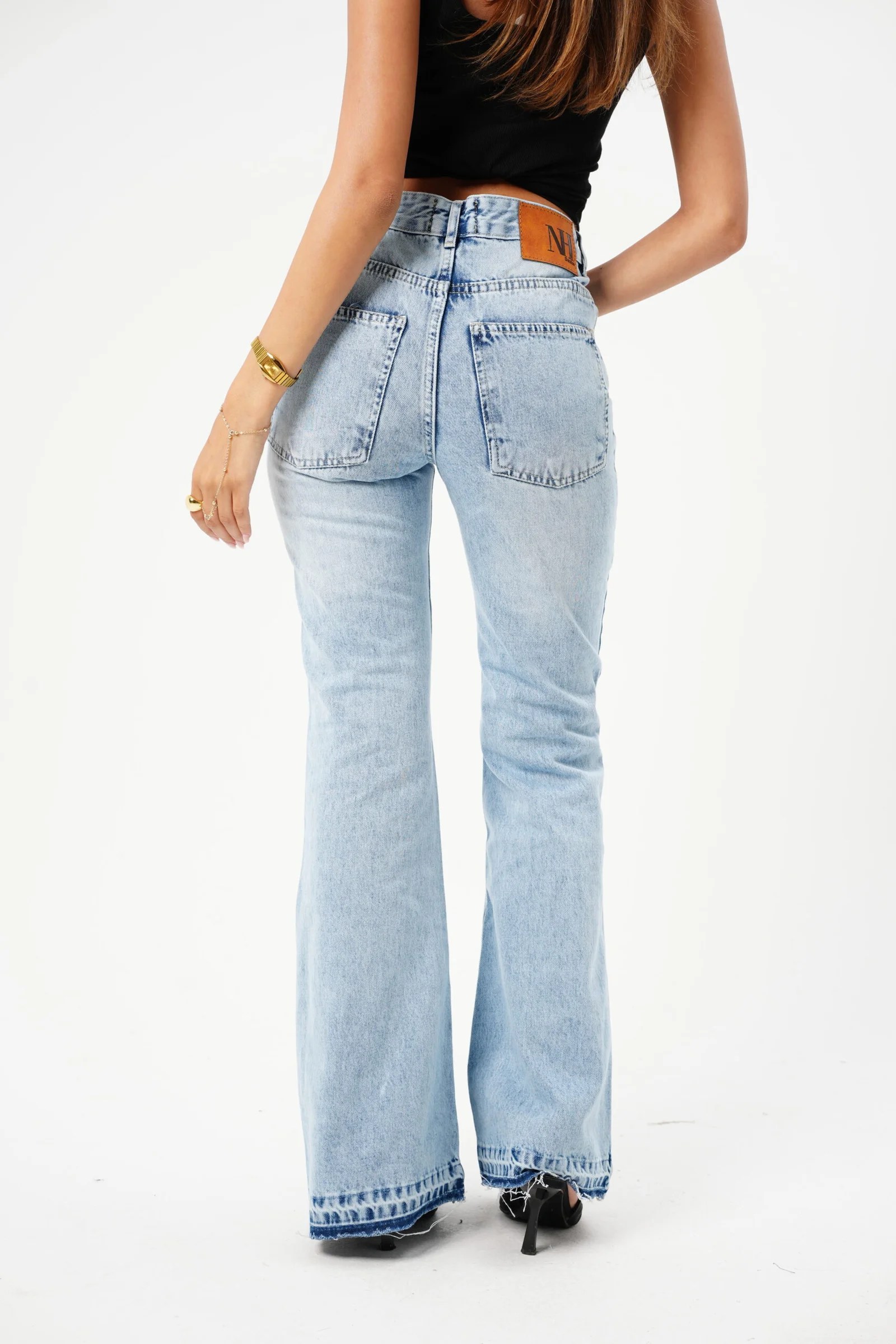 Light blue Straight Flare denim — view 3