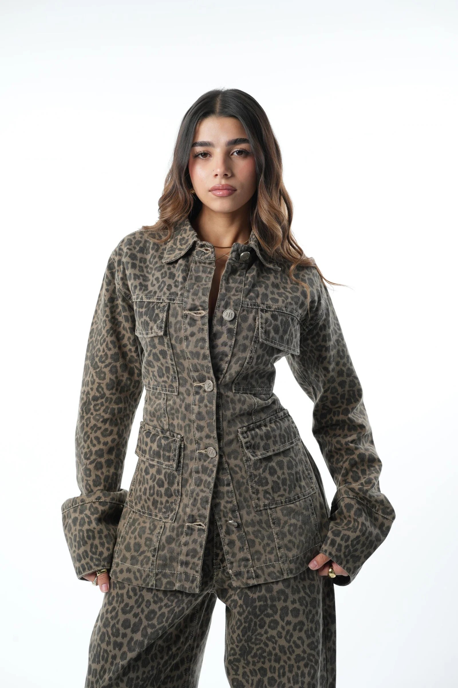 Leopard fitted jacket