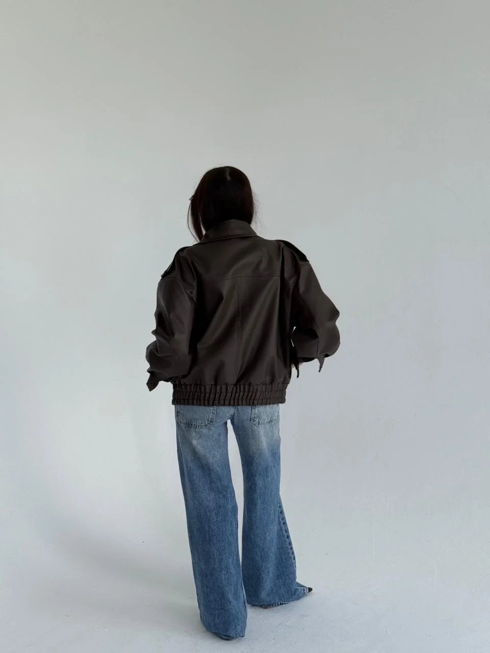 Brown LEATHER AND FUR JACKET — view 8