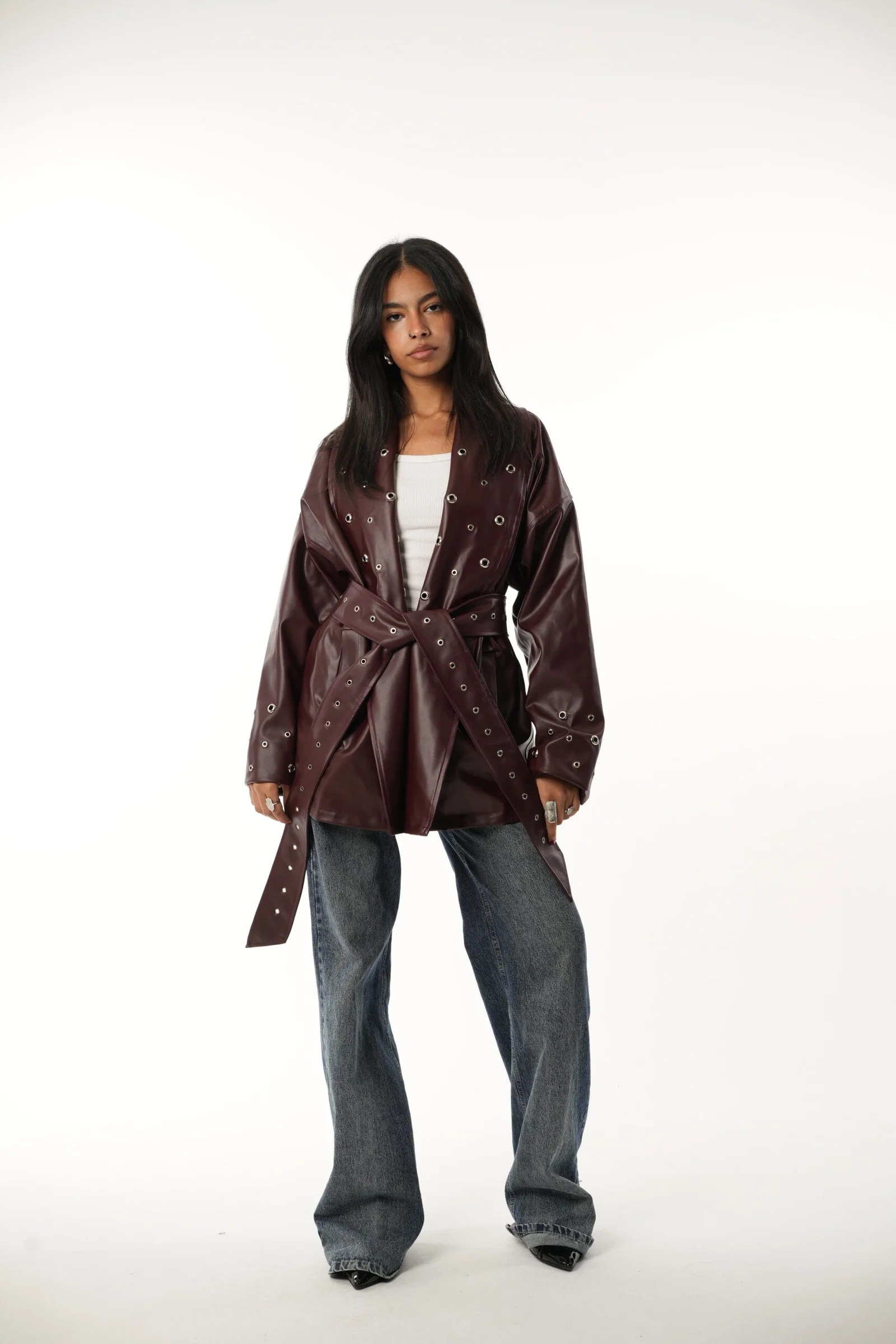 Studs leather jacket — view 6
