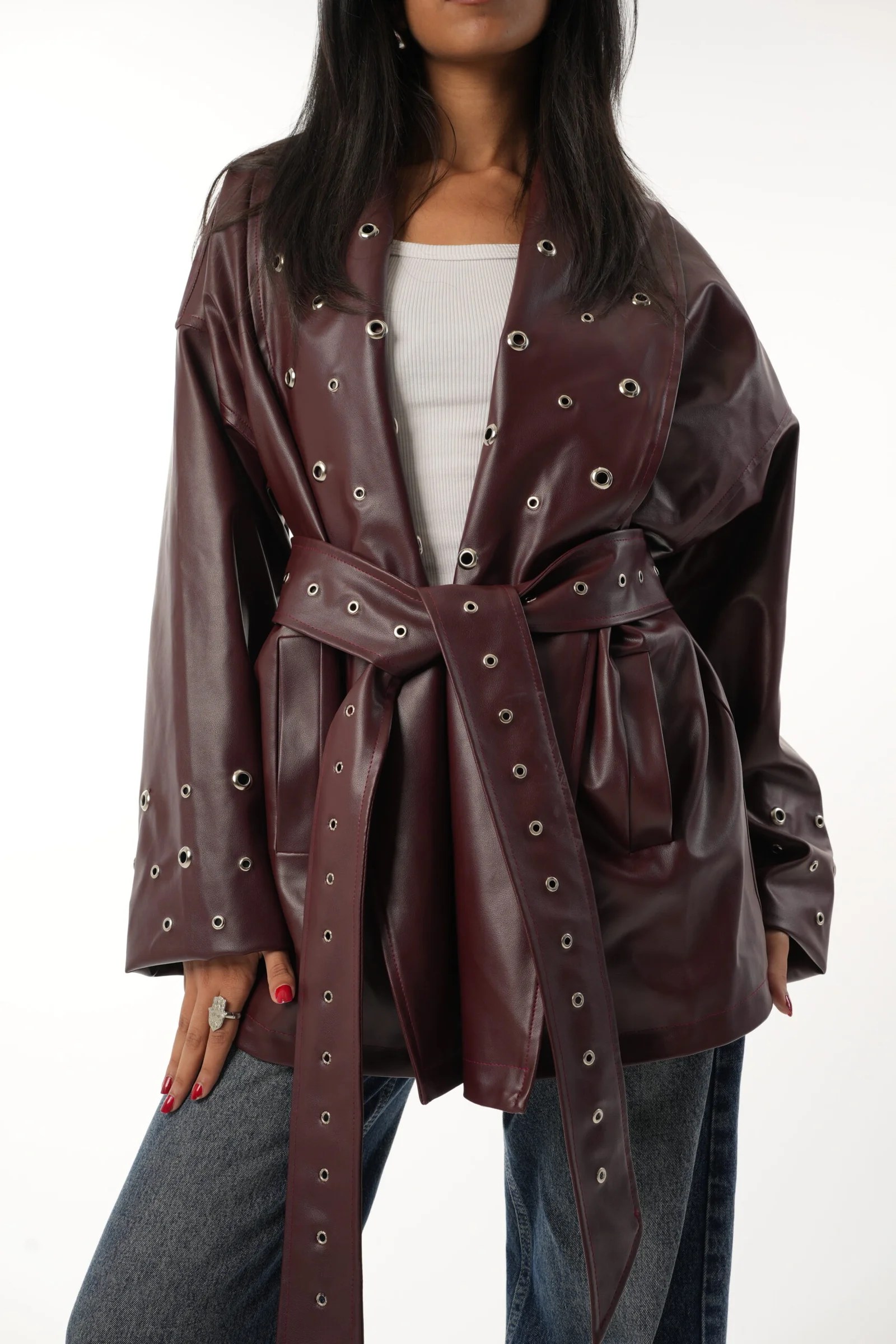 Studs leather jacket — view 5
