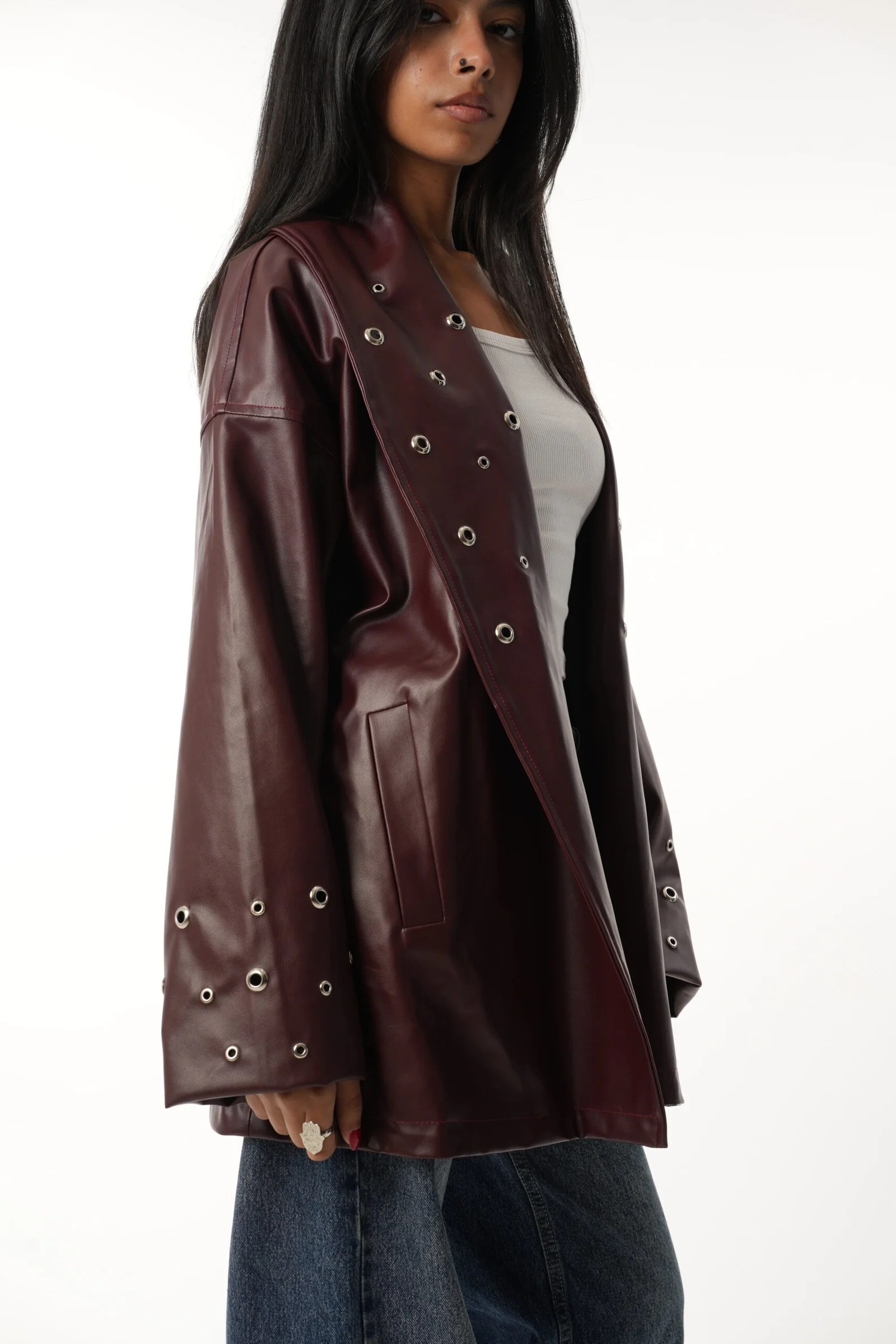 Studs leather jacket — view 9