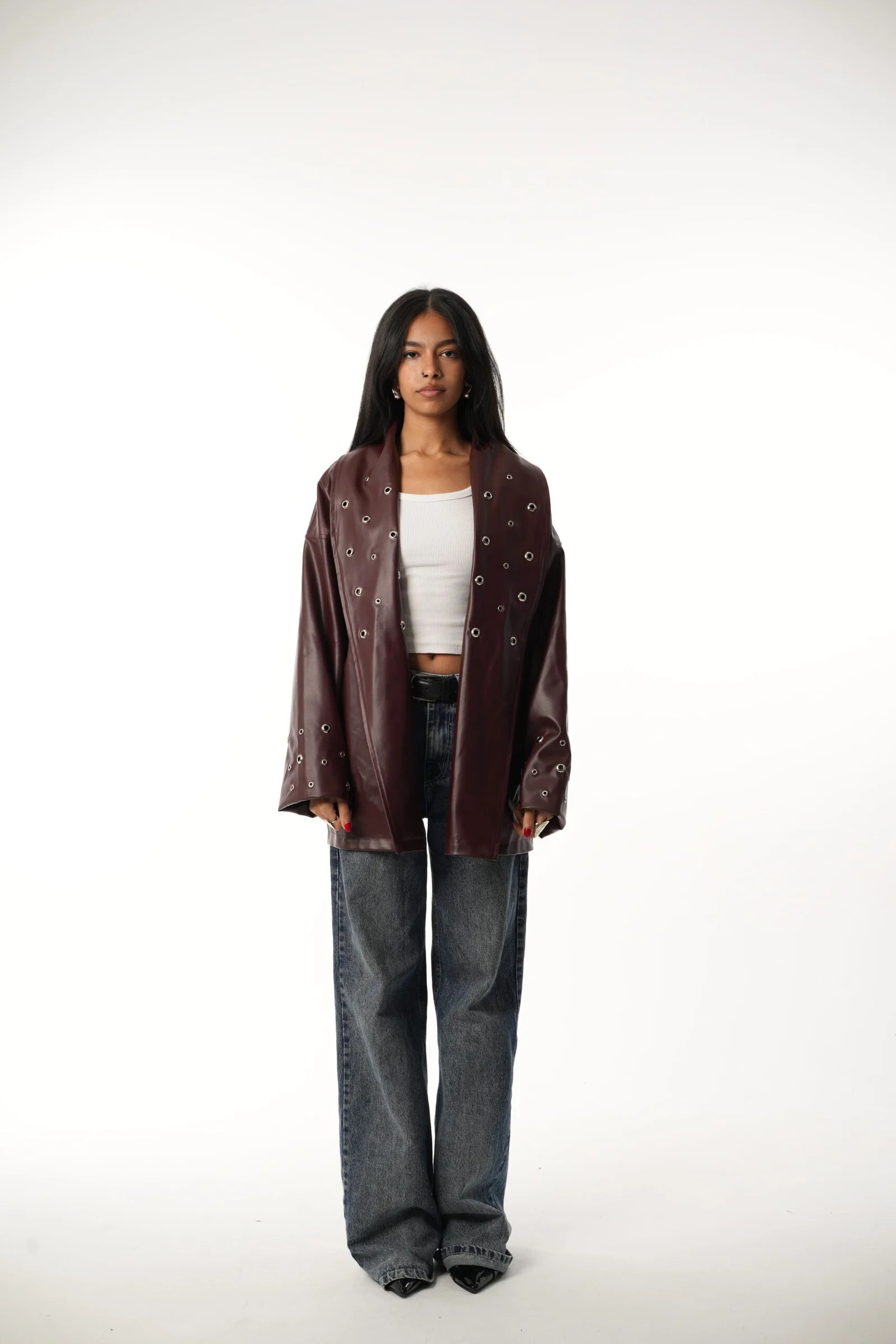 Studs leather jacket — view 12