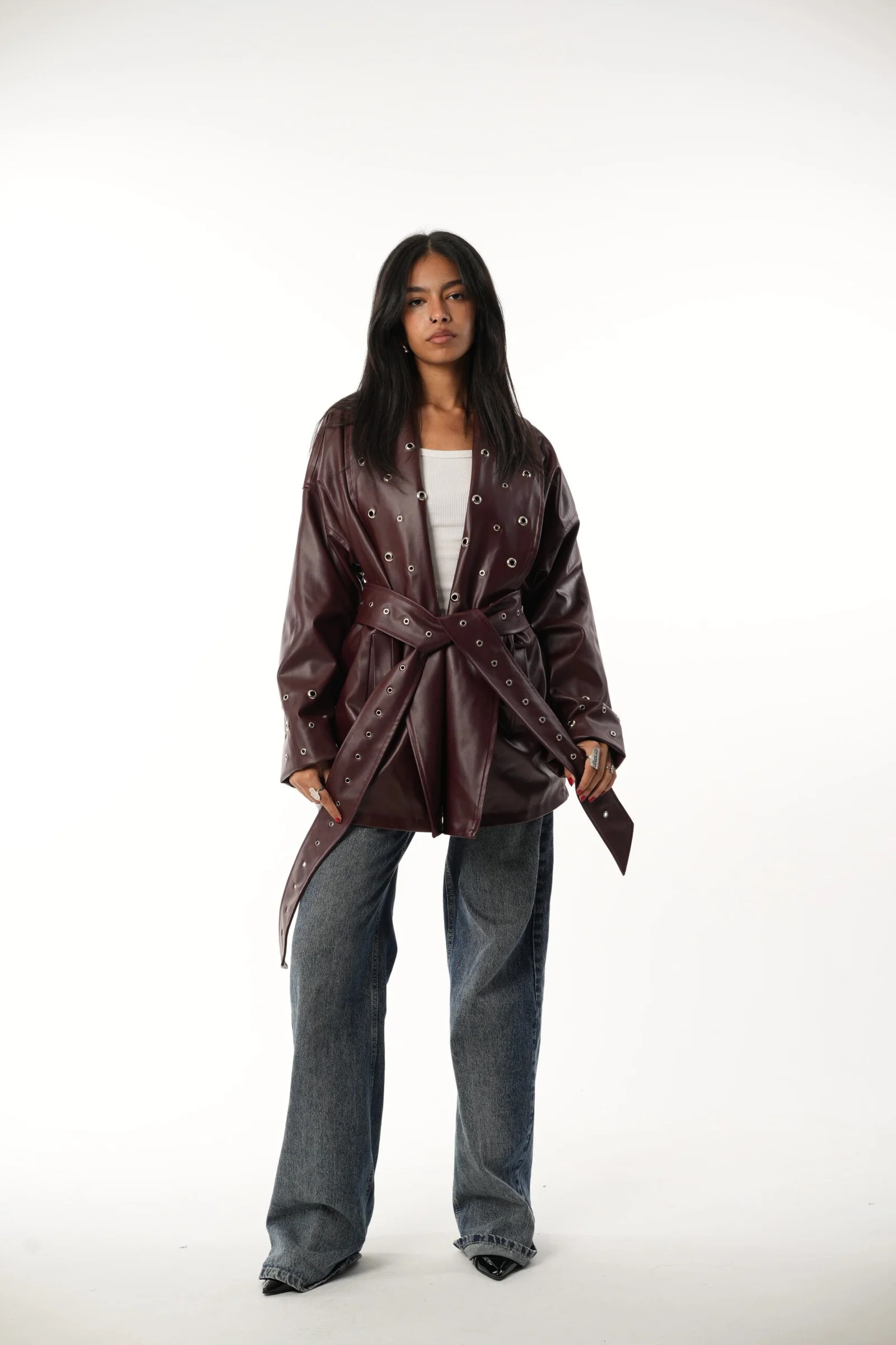 Studs leather jacket — view 7