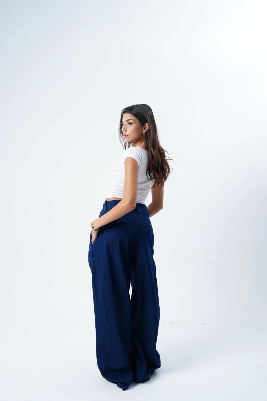 THE FOLDED DENIM PANTS — view 6