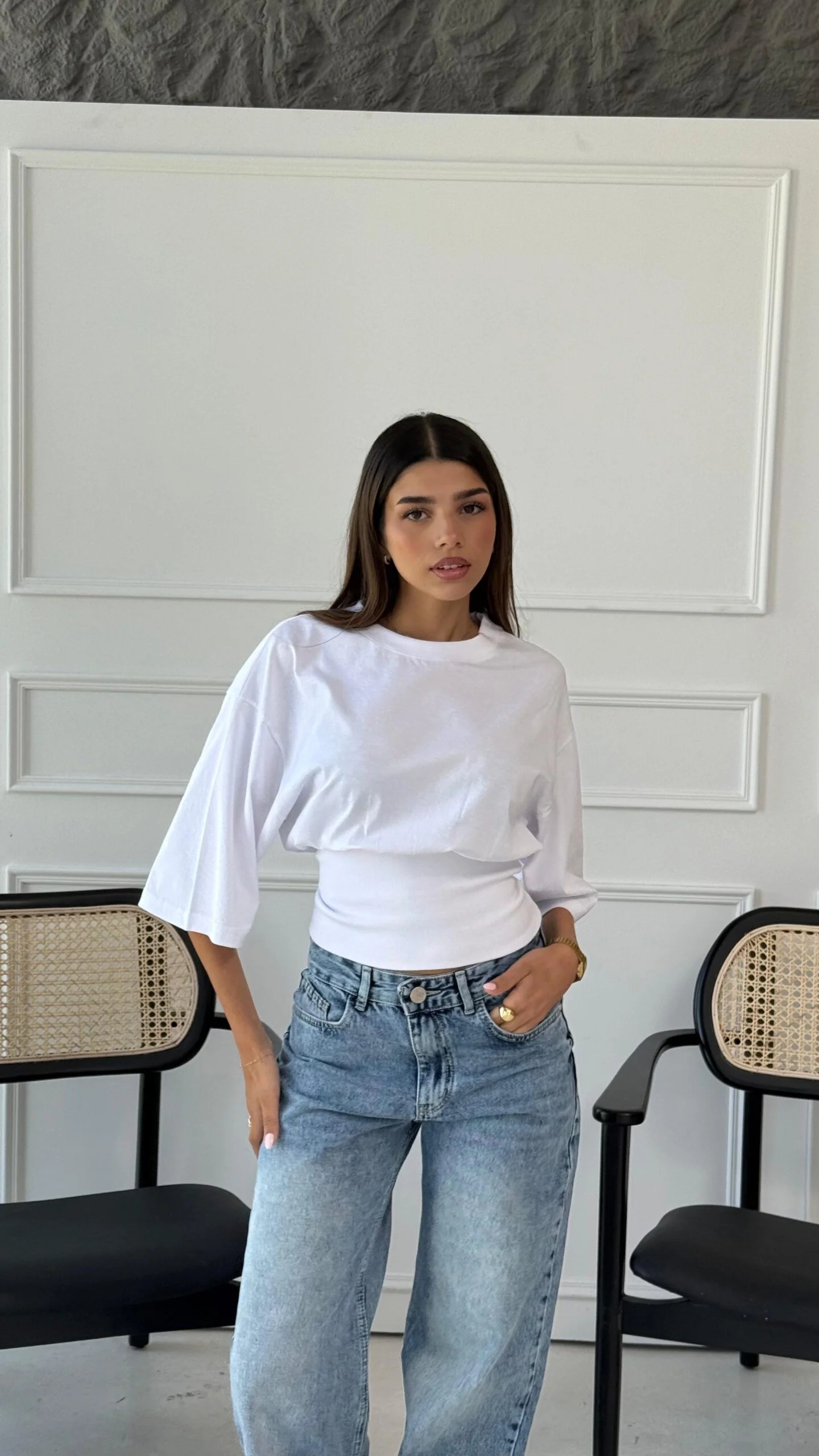 Ribbed waisted shirt Short length Sleeves — view 9