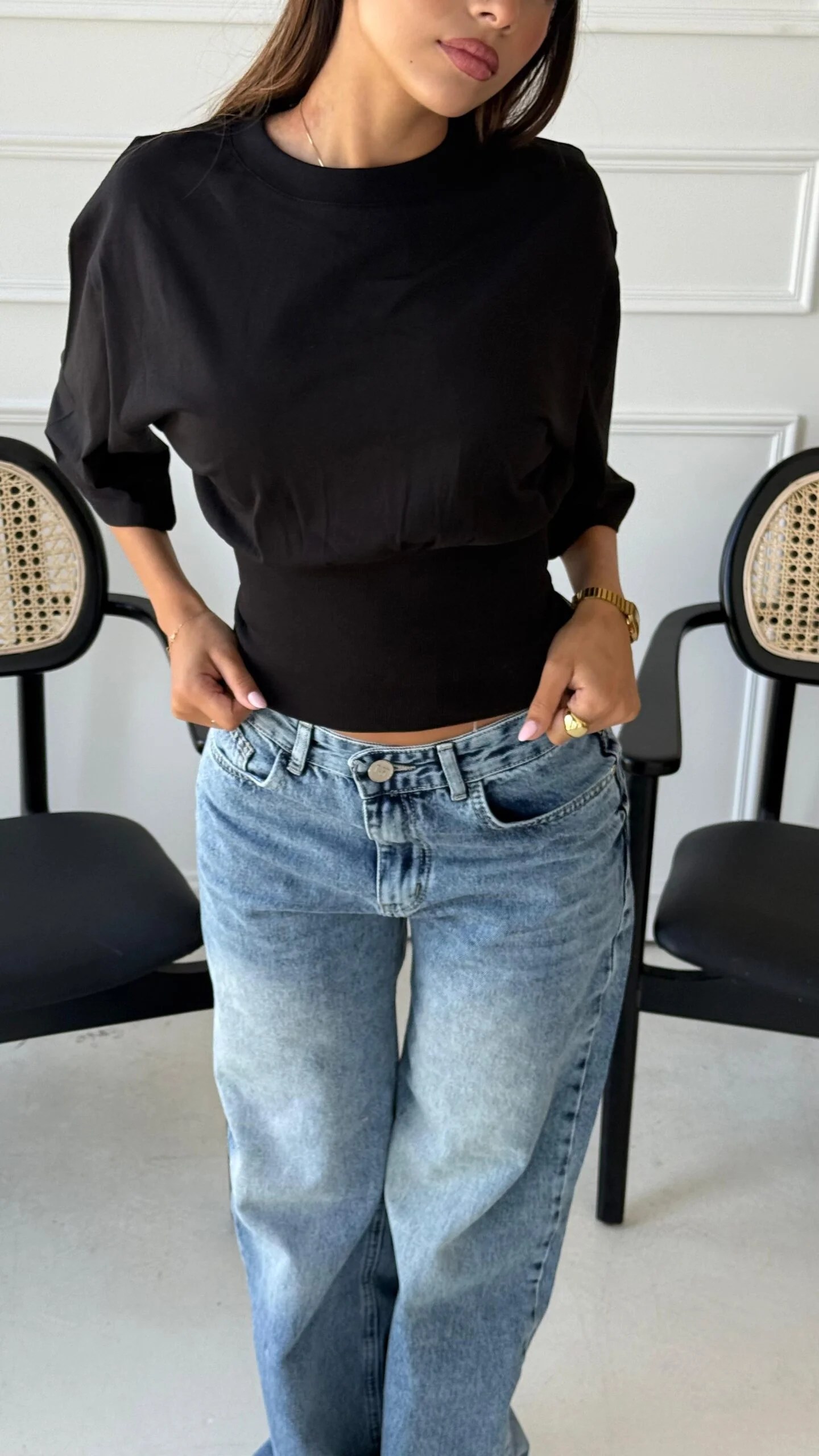 Ribbed waisted shirt Short length Sleeves — view 15