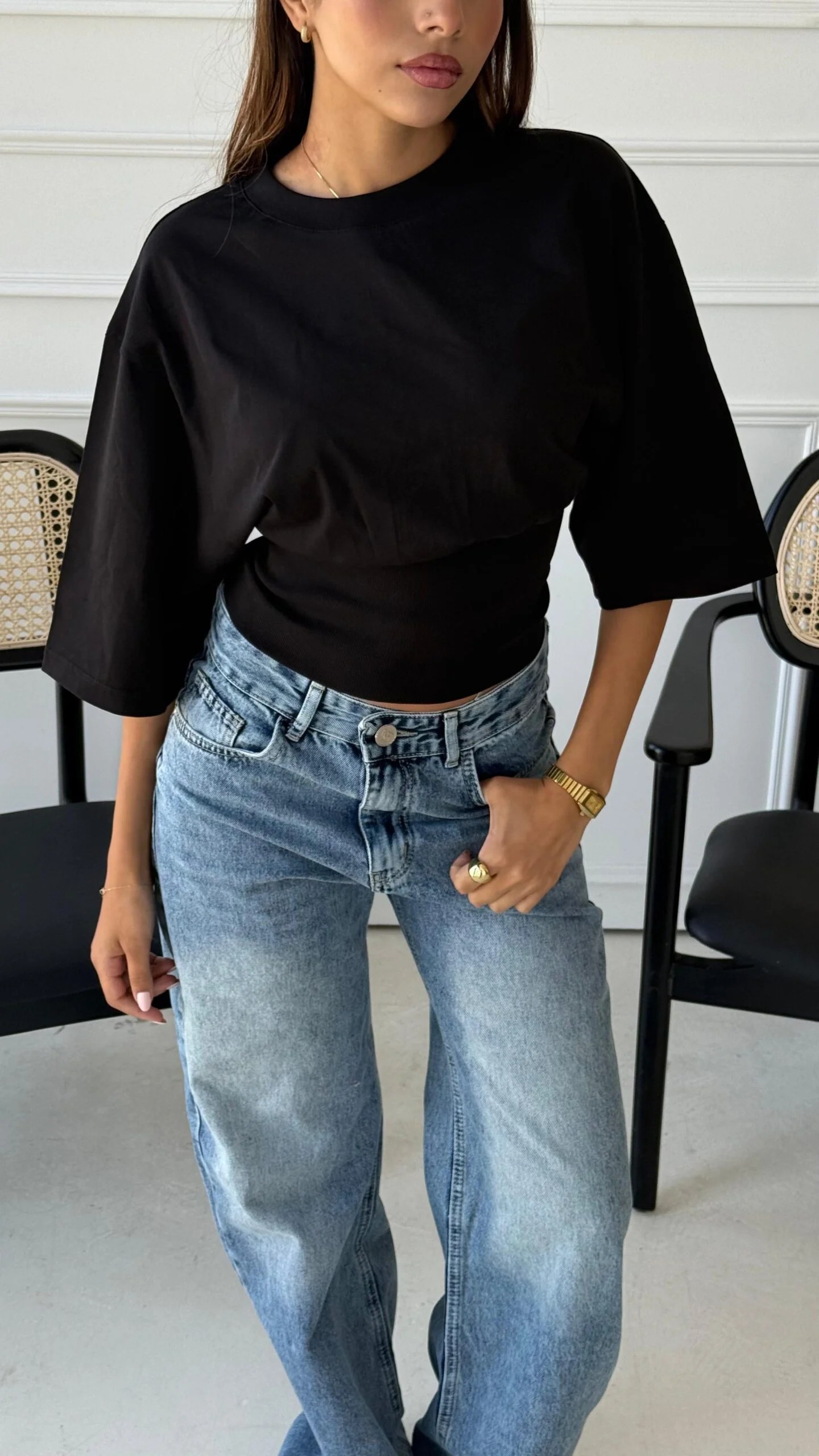 Ribbed waisted shirt Short length Sleeves — view 16