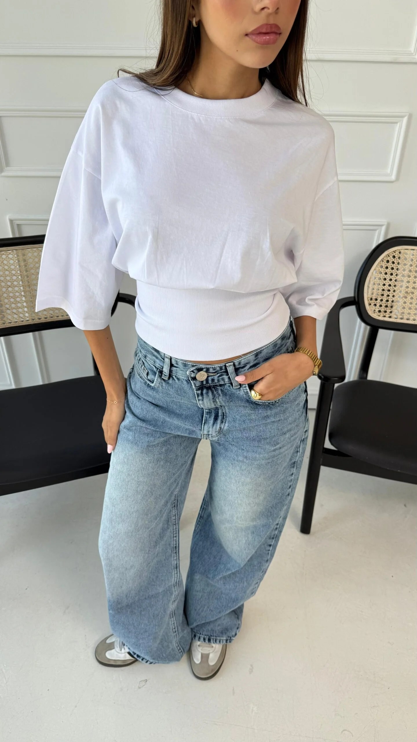 Ribbed waisted shirt Short length Sleeves — view 4