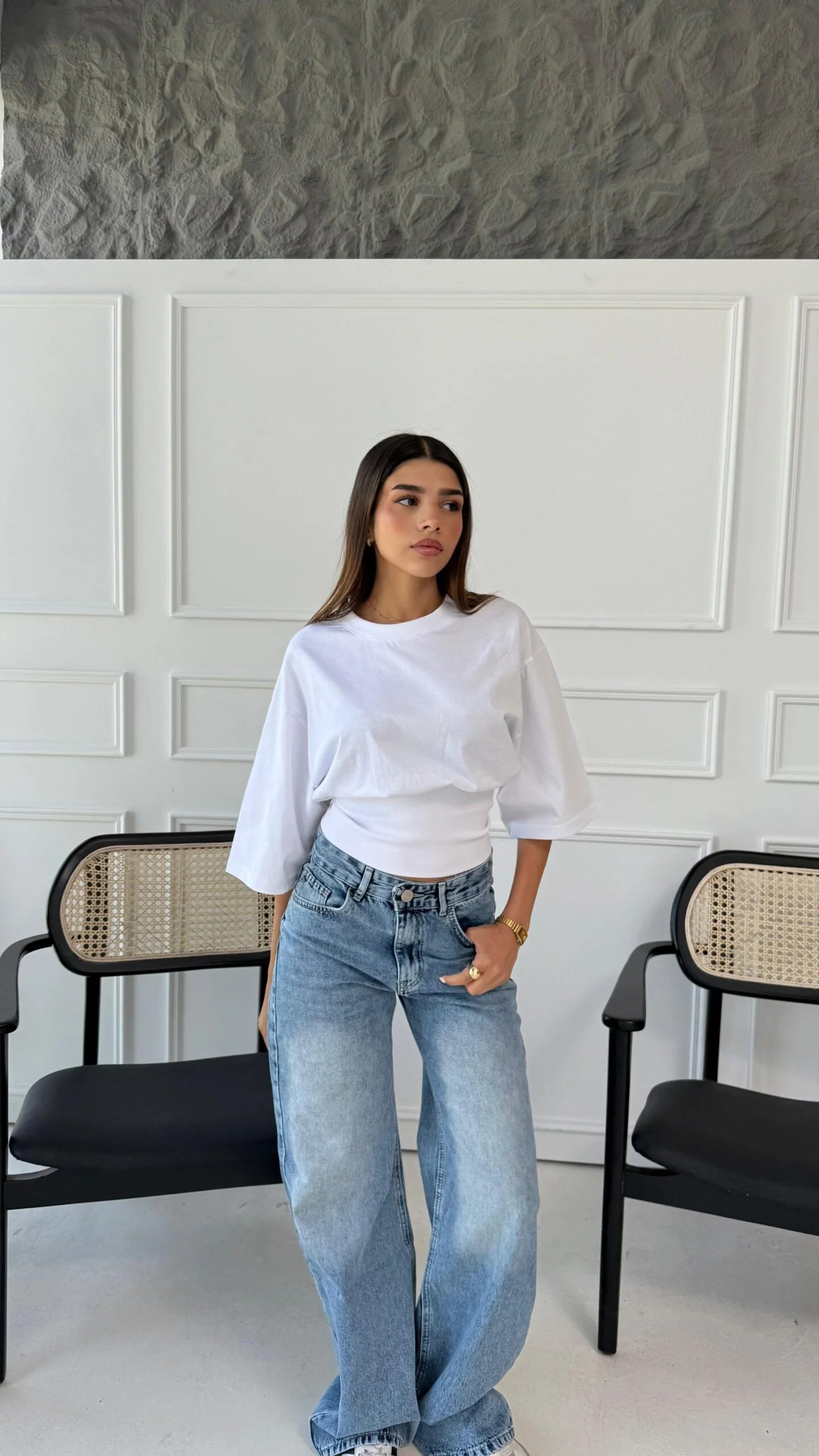 Ribbed waisted shirt Short length Sleeves — view 5