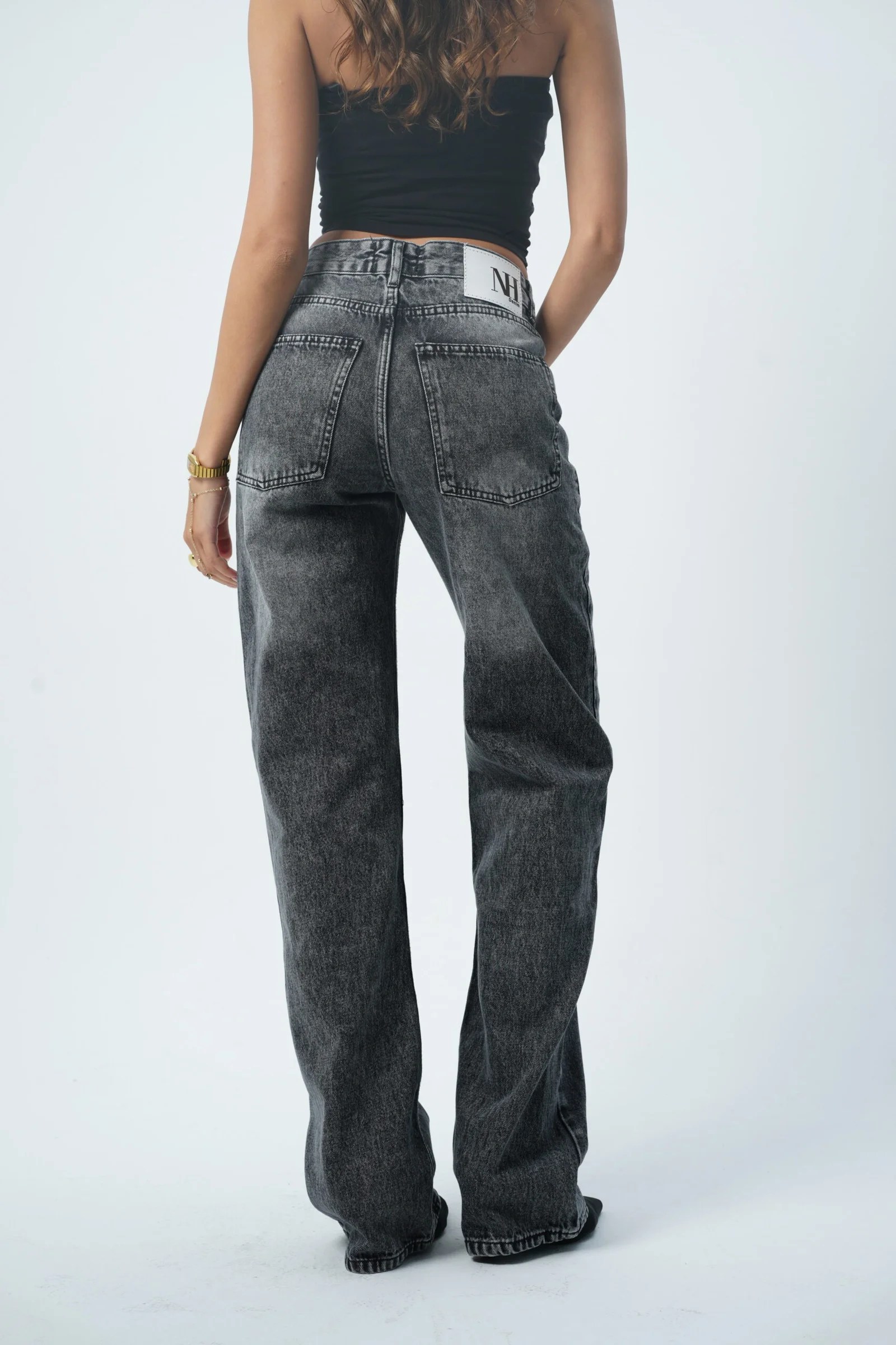 Black MID-RISE straight — view 3