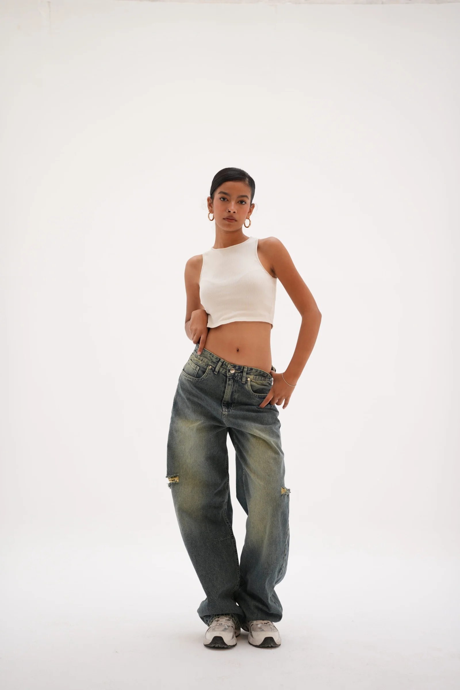 Greenish slit Denim — view 5