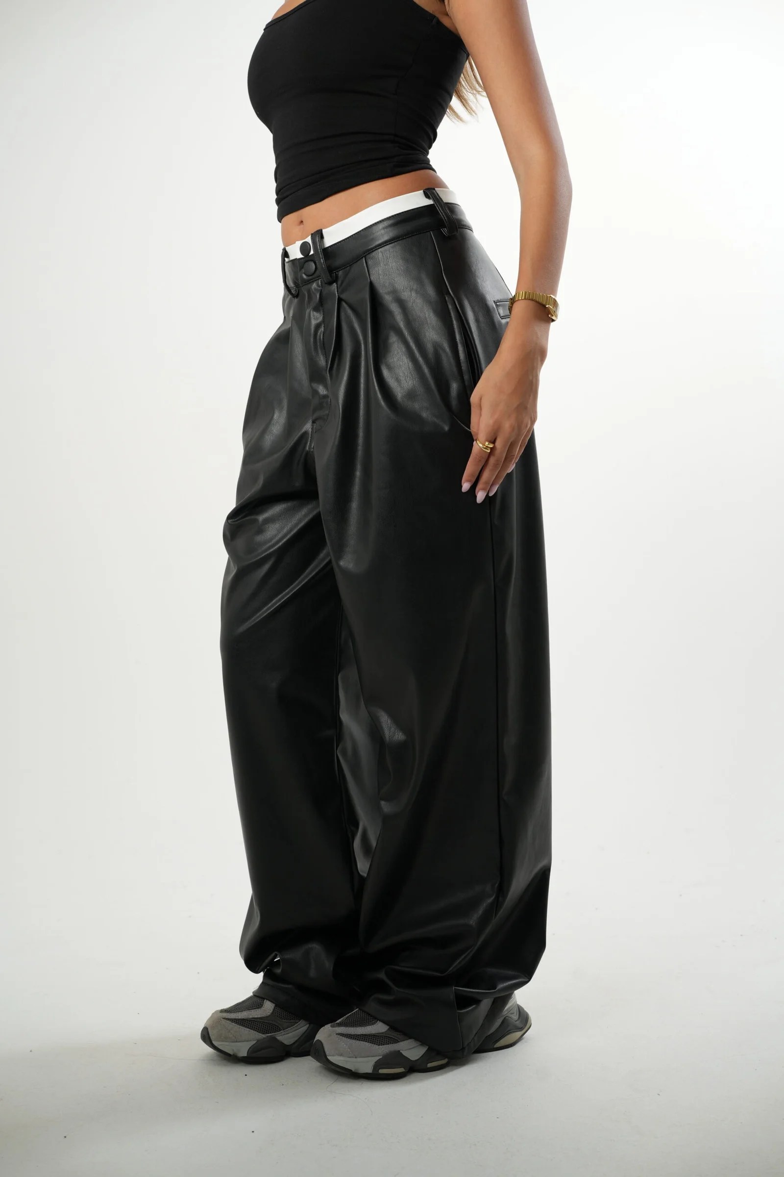 White waist leather