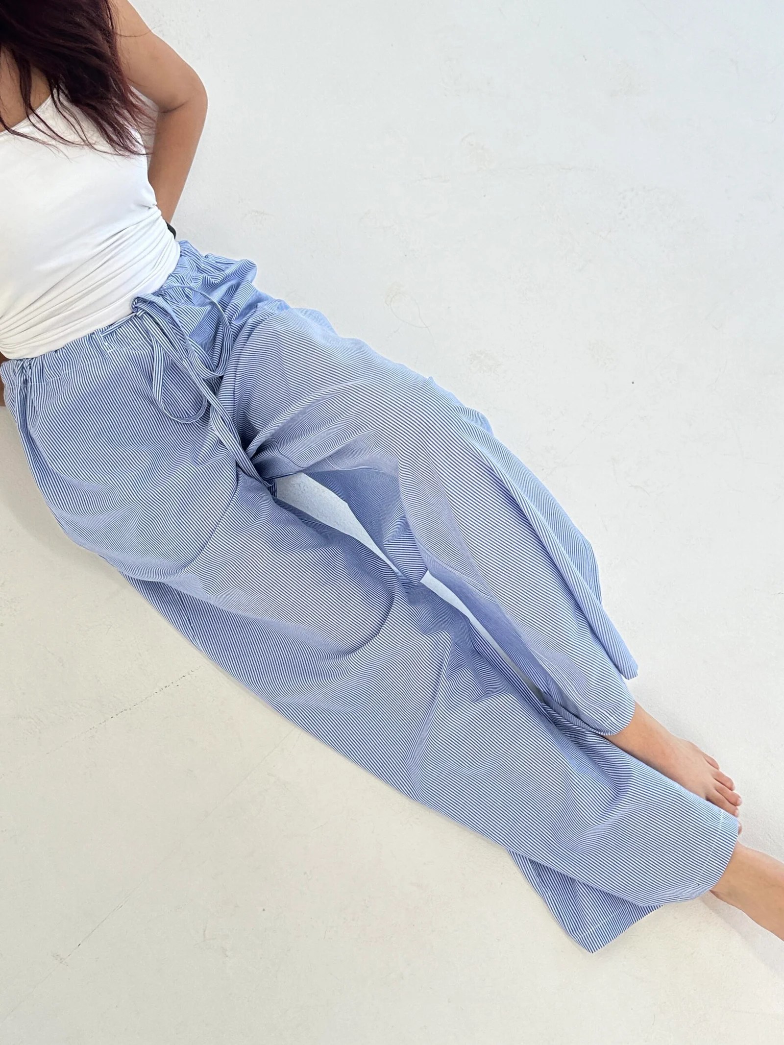 Stripped Baby Blue pants — view 4