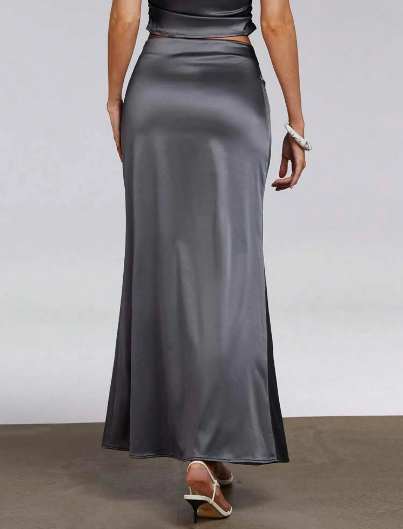 Satin Midi skirt — view 3