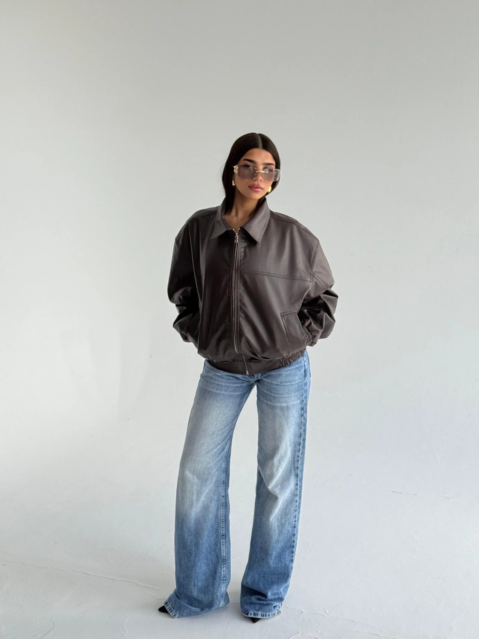 ZIP UP LEATHER JACKET — view 21