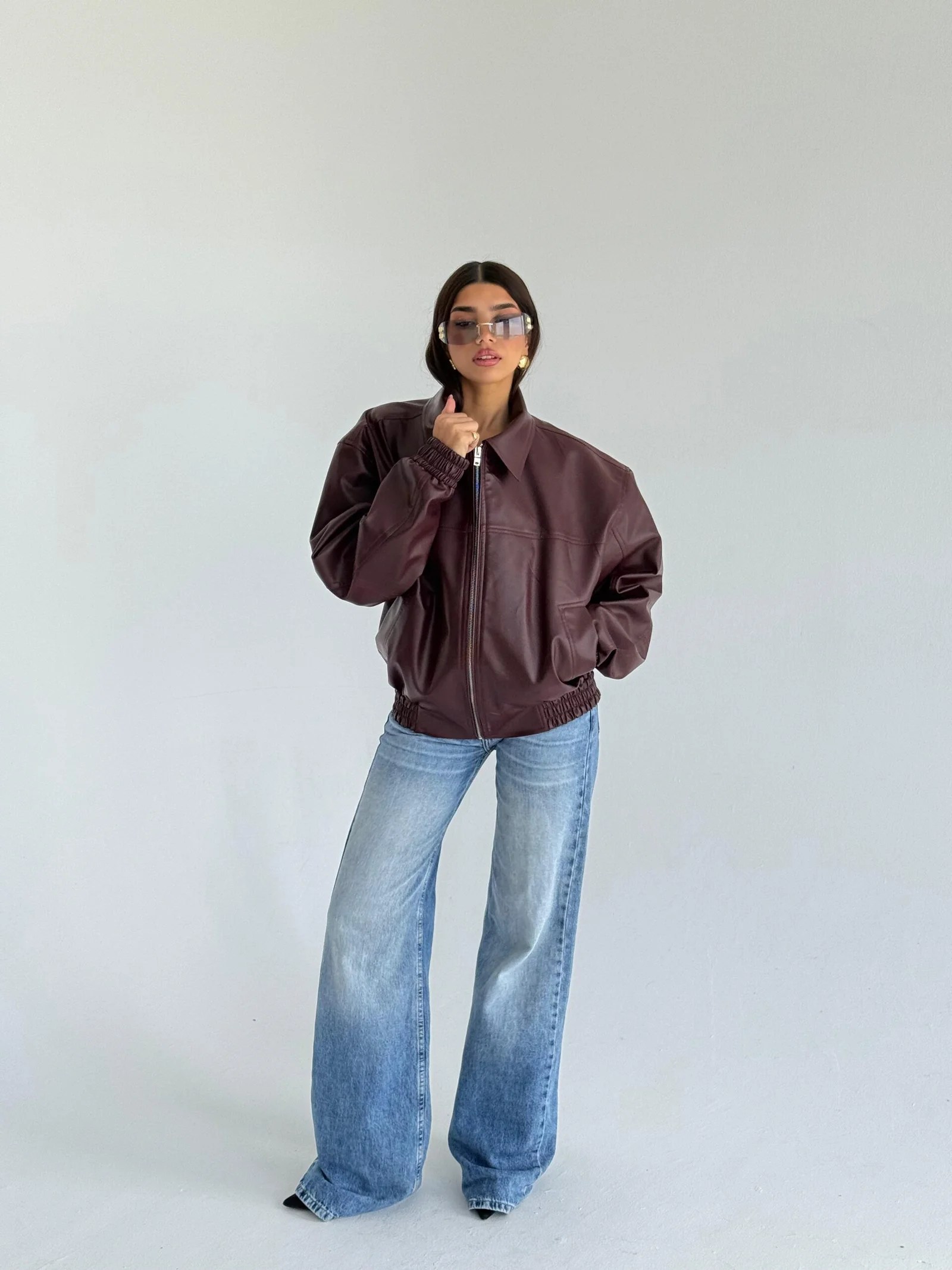 ZIP UP LEATHER JACKET — view 10