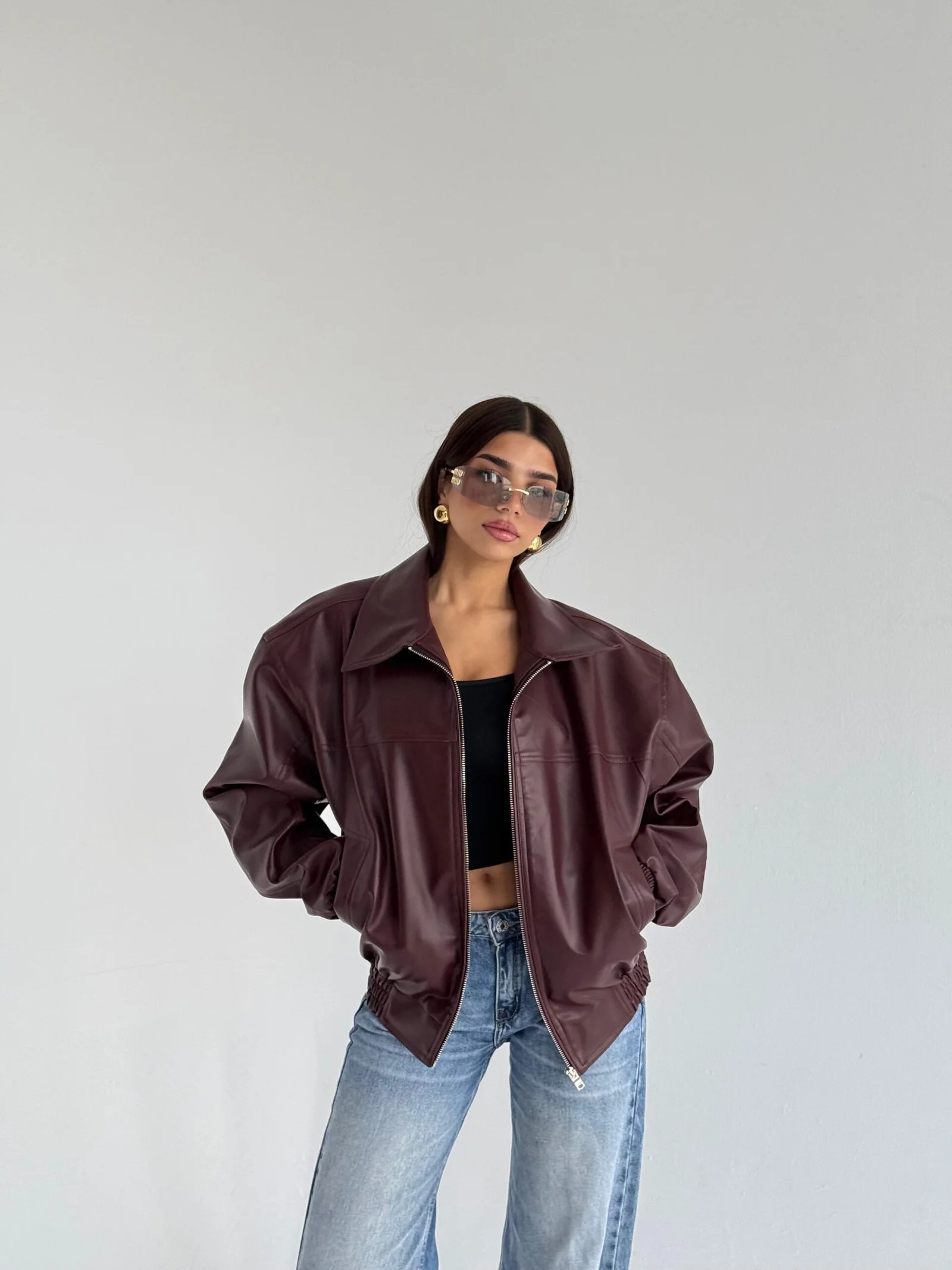 ZIP UP LEATHER JACKET — view 12