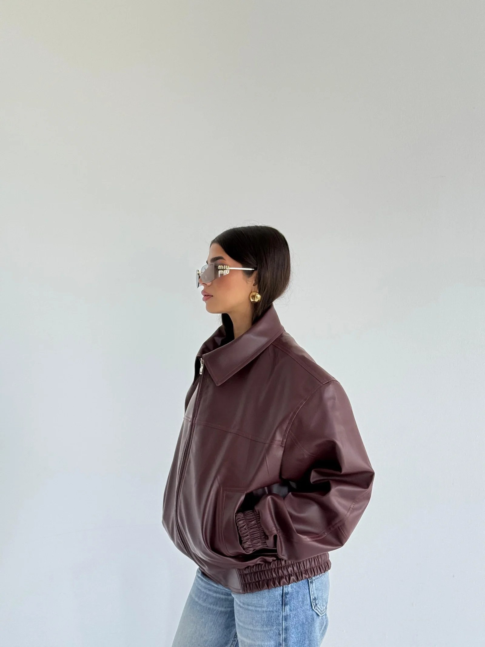 ZIP UP LEATHER JACKET — view 8