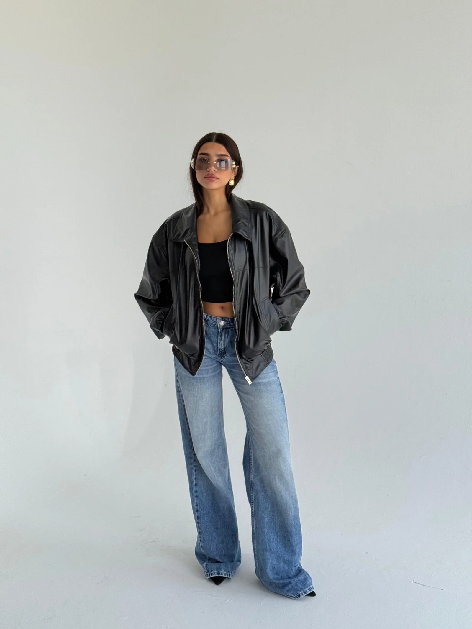 ZIP UP LEATHER JACKET — view 3