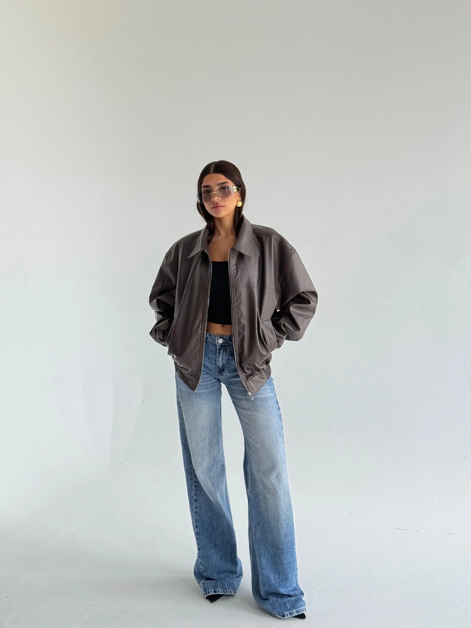 ZIP UP LEATHER JACKET — view 19