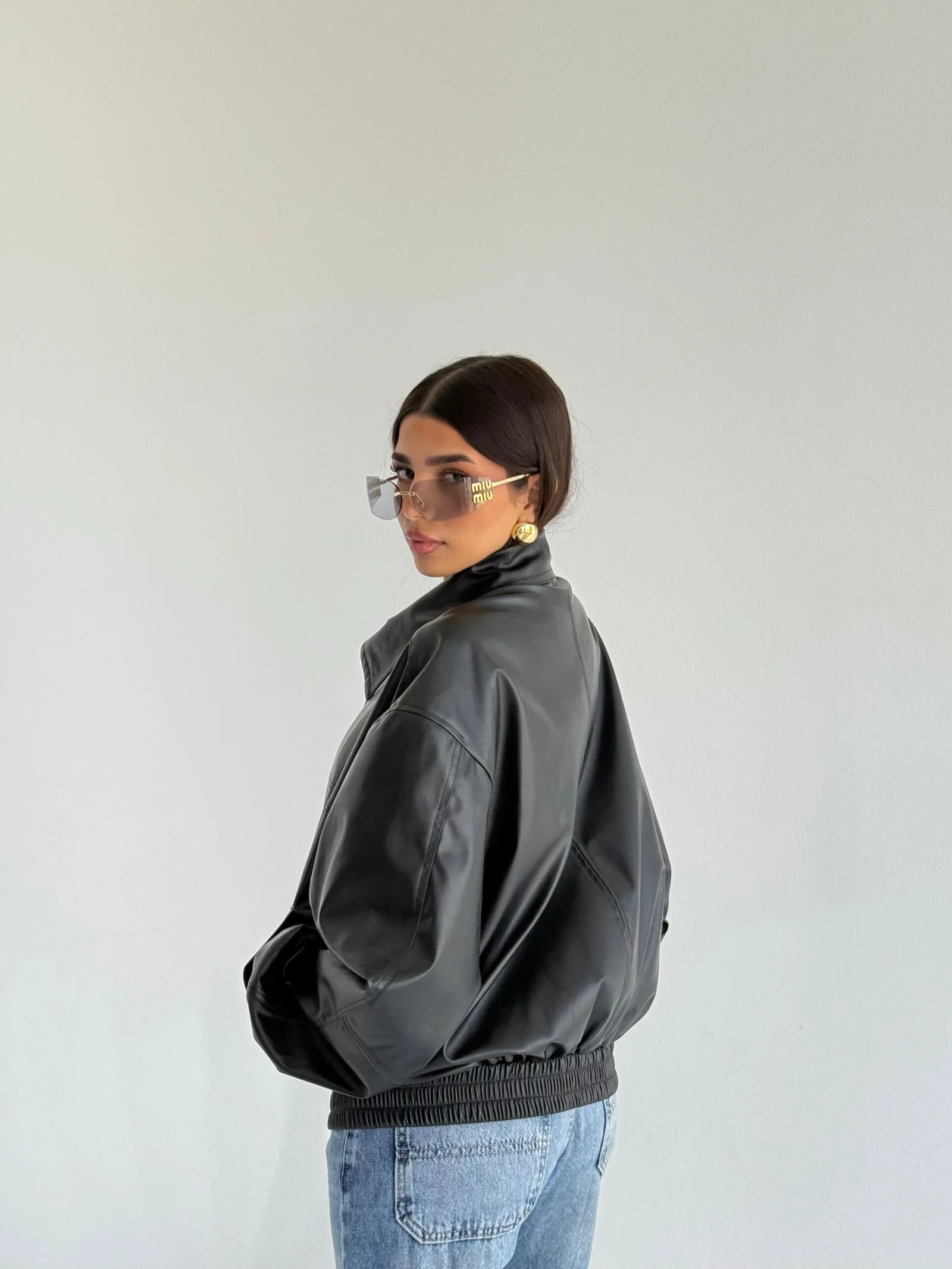 ZIP UP LEATHER JACKET — view 4