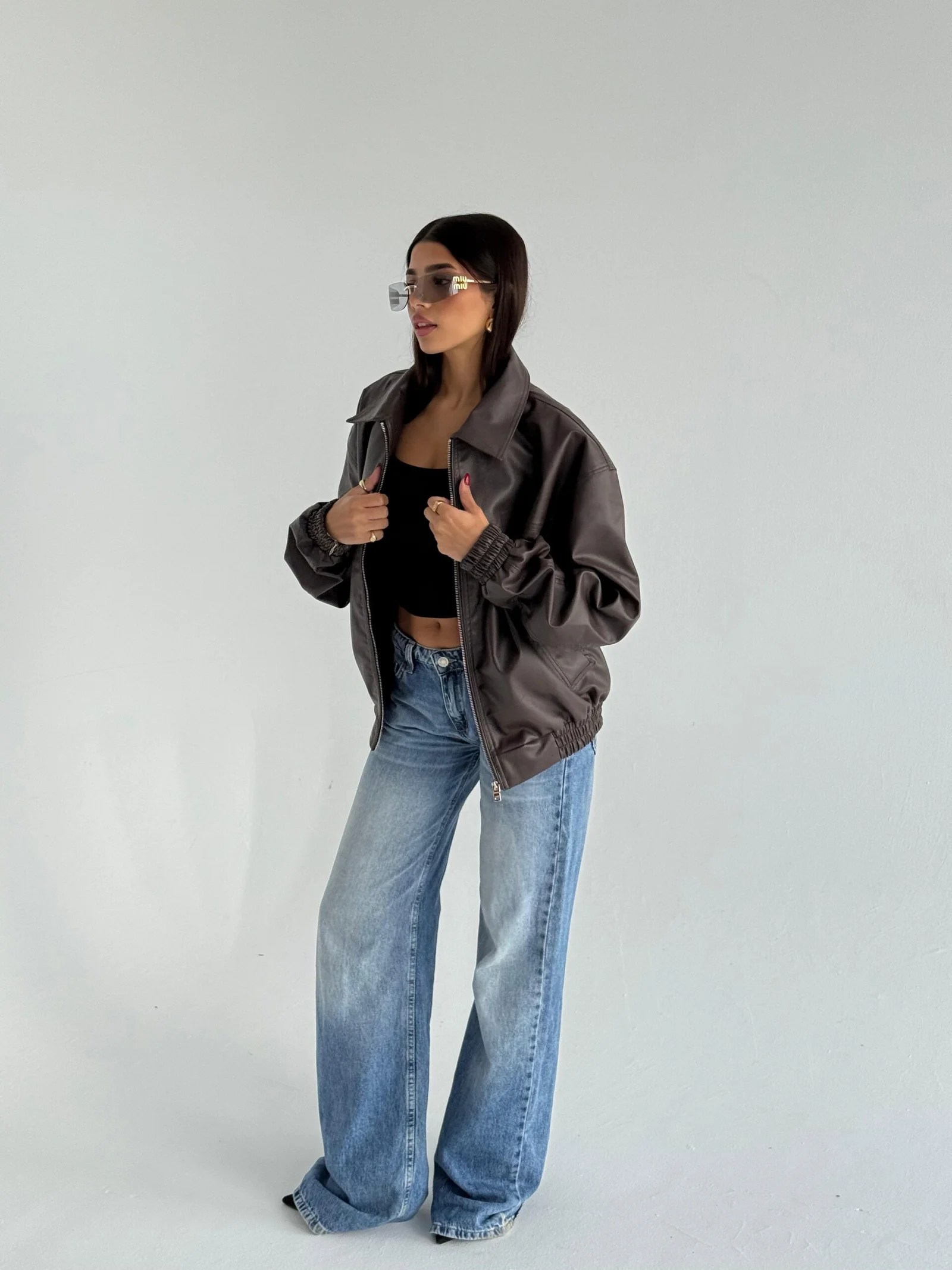ZIP UP LEATHER JACKET — view 20