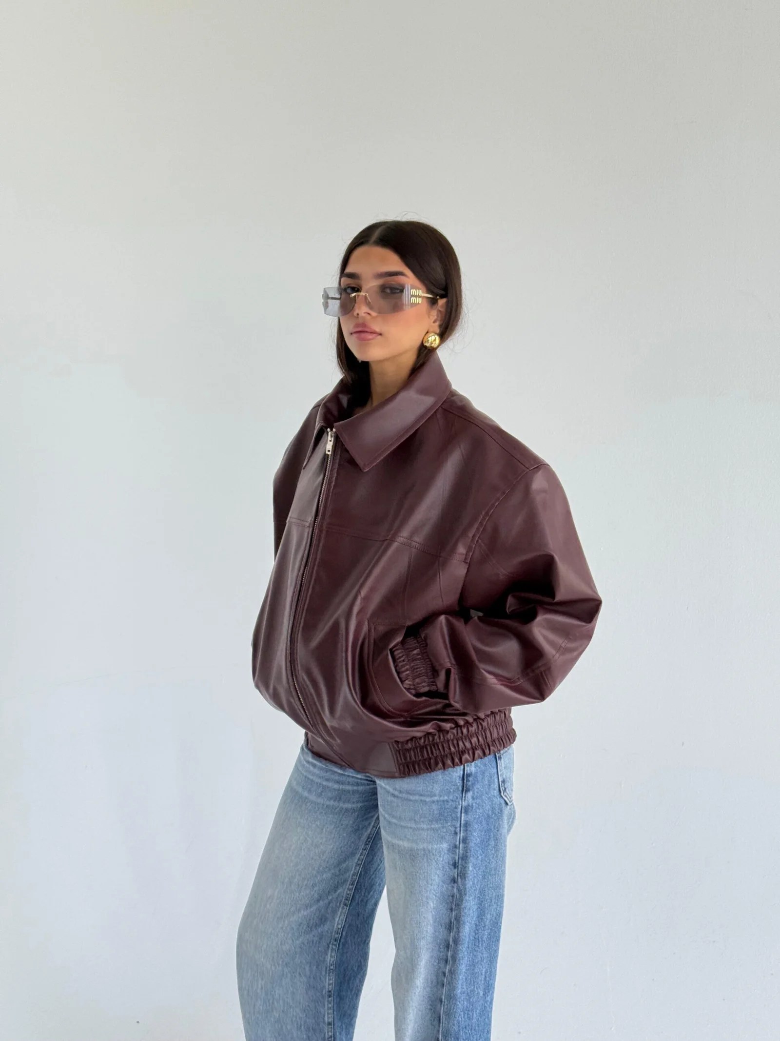 ZIP UP LEATHER JACKET — view 7