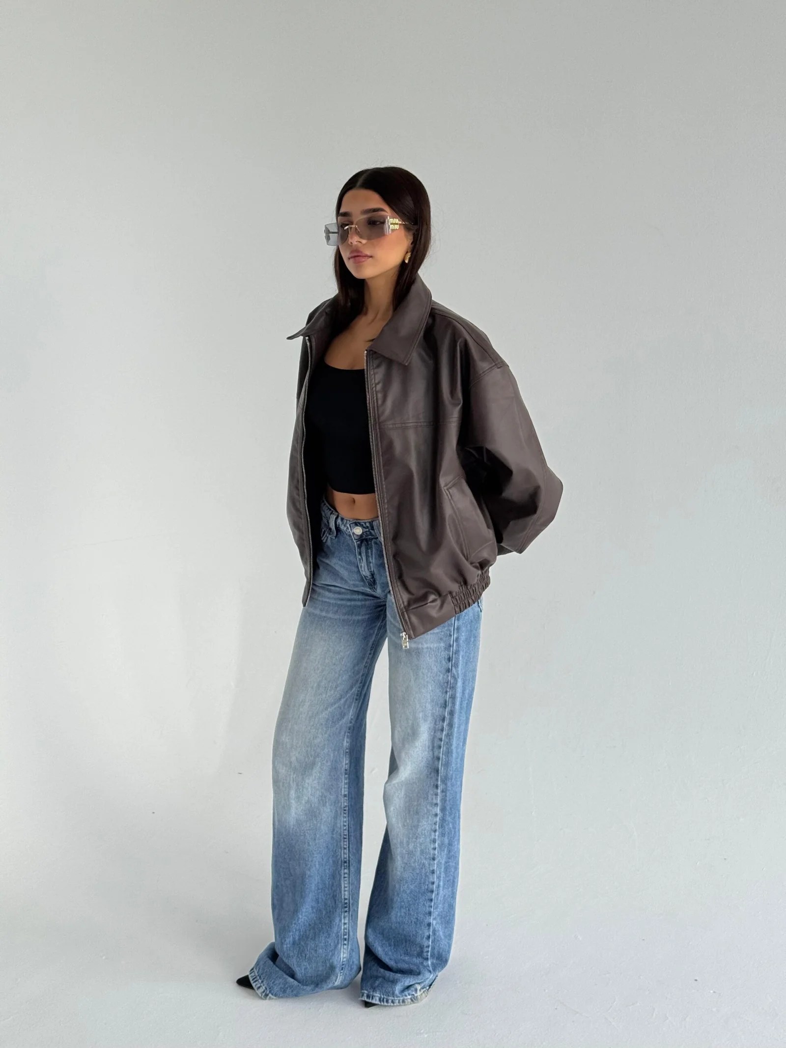 ZIP UP LEATHER JACKET — view 18