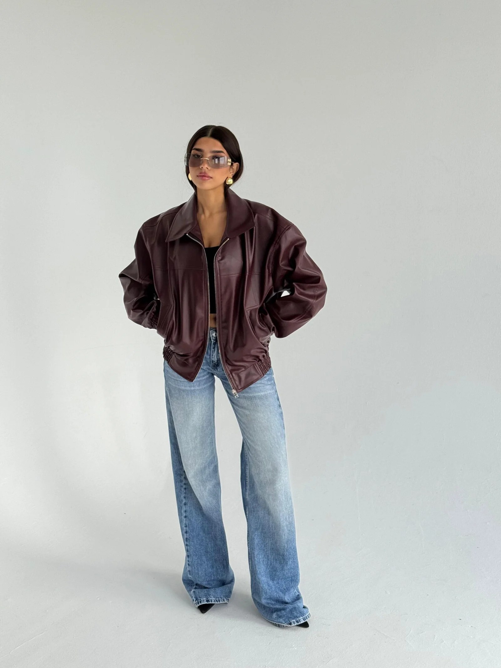 ZIP UP LEATHER JACKET — view 14