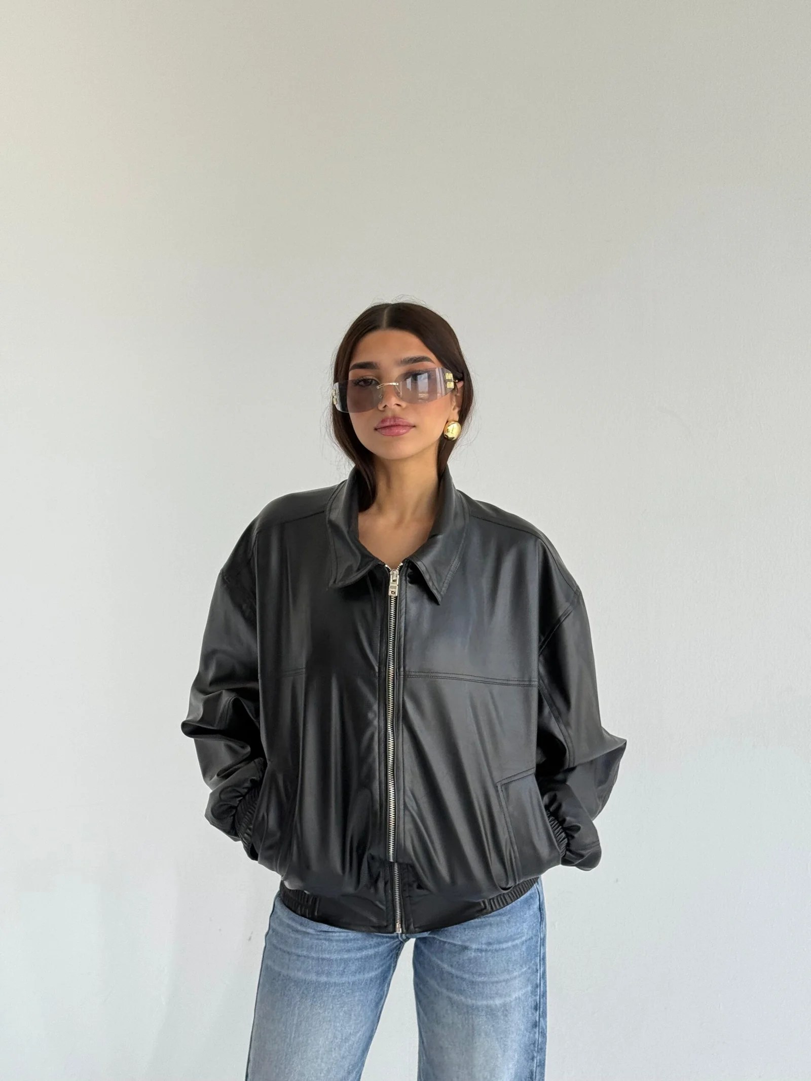 ZIP UP LEATHER JACKET — view 5