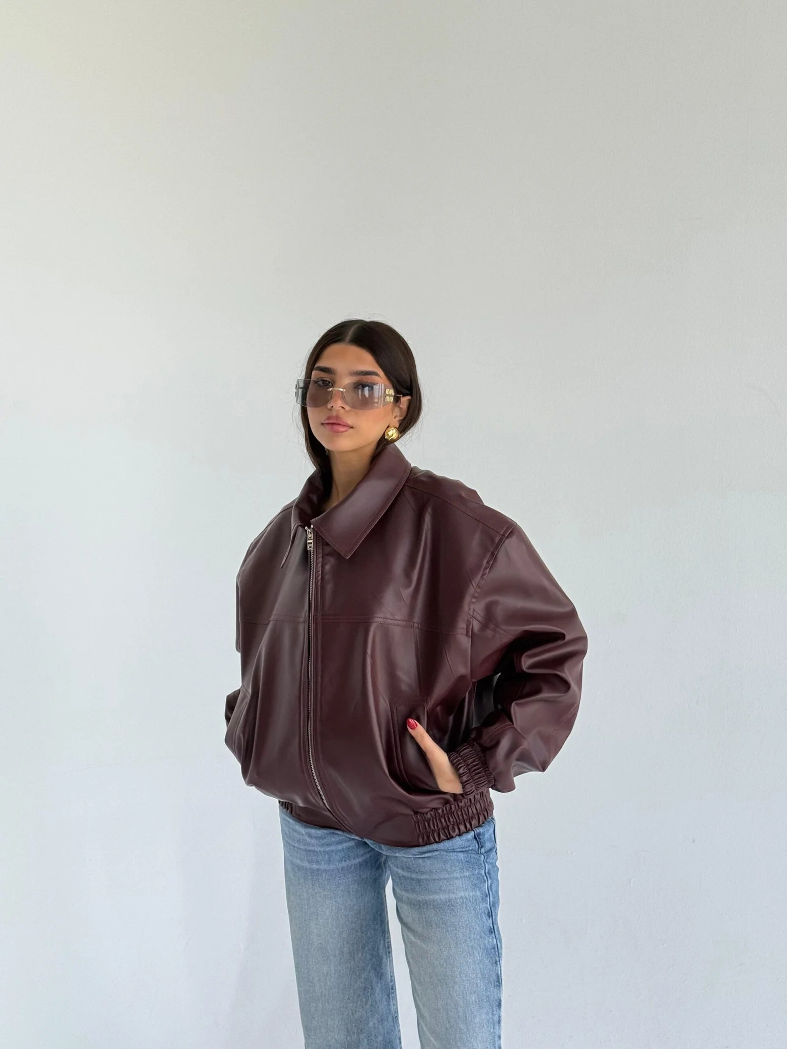 ZIP UP LEATHER JACKET — view 6