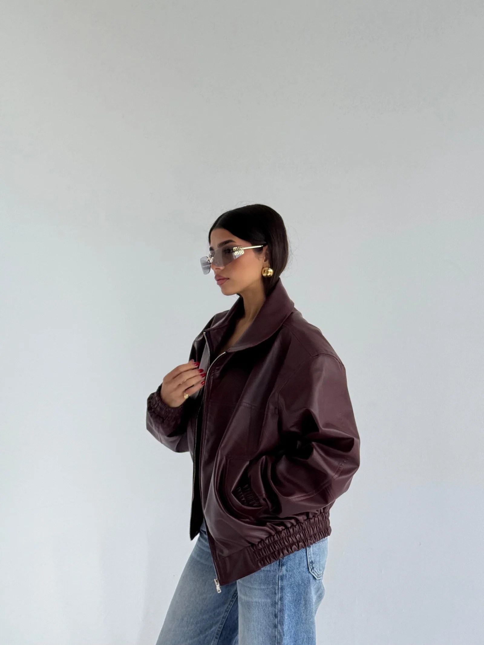 ZIP UP LEATHER JACKET — view 11