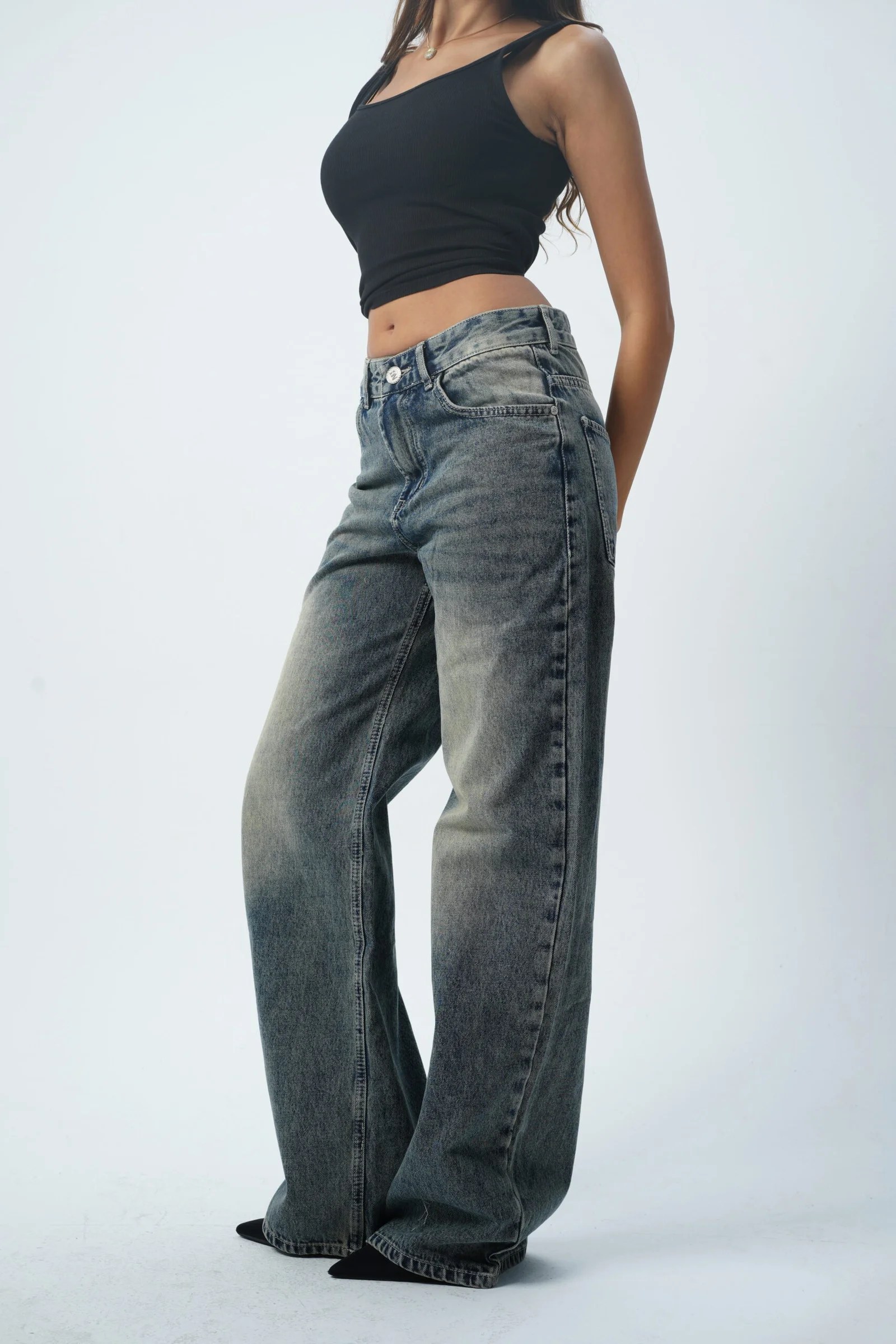 Dirty MID-RISE wide leg — view 5