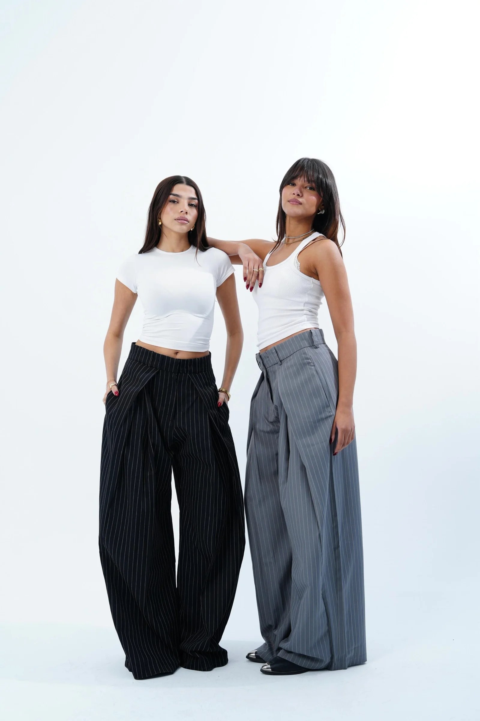 STRIPPED FOLDED TAILORED PANTS — view 10