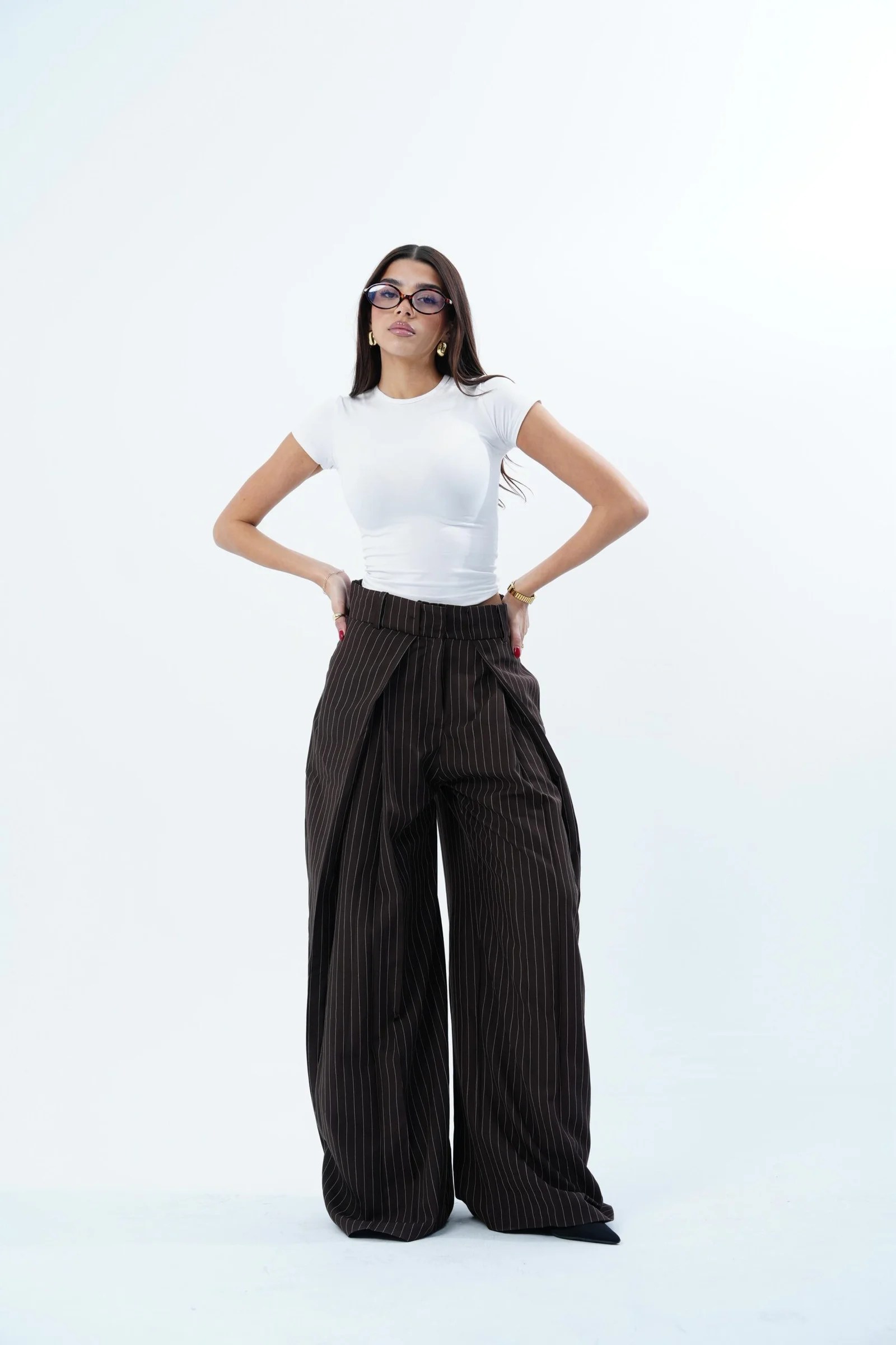 STRIPPED FOLDED TAILORED PANTS — view 29