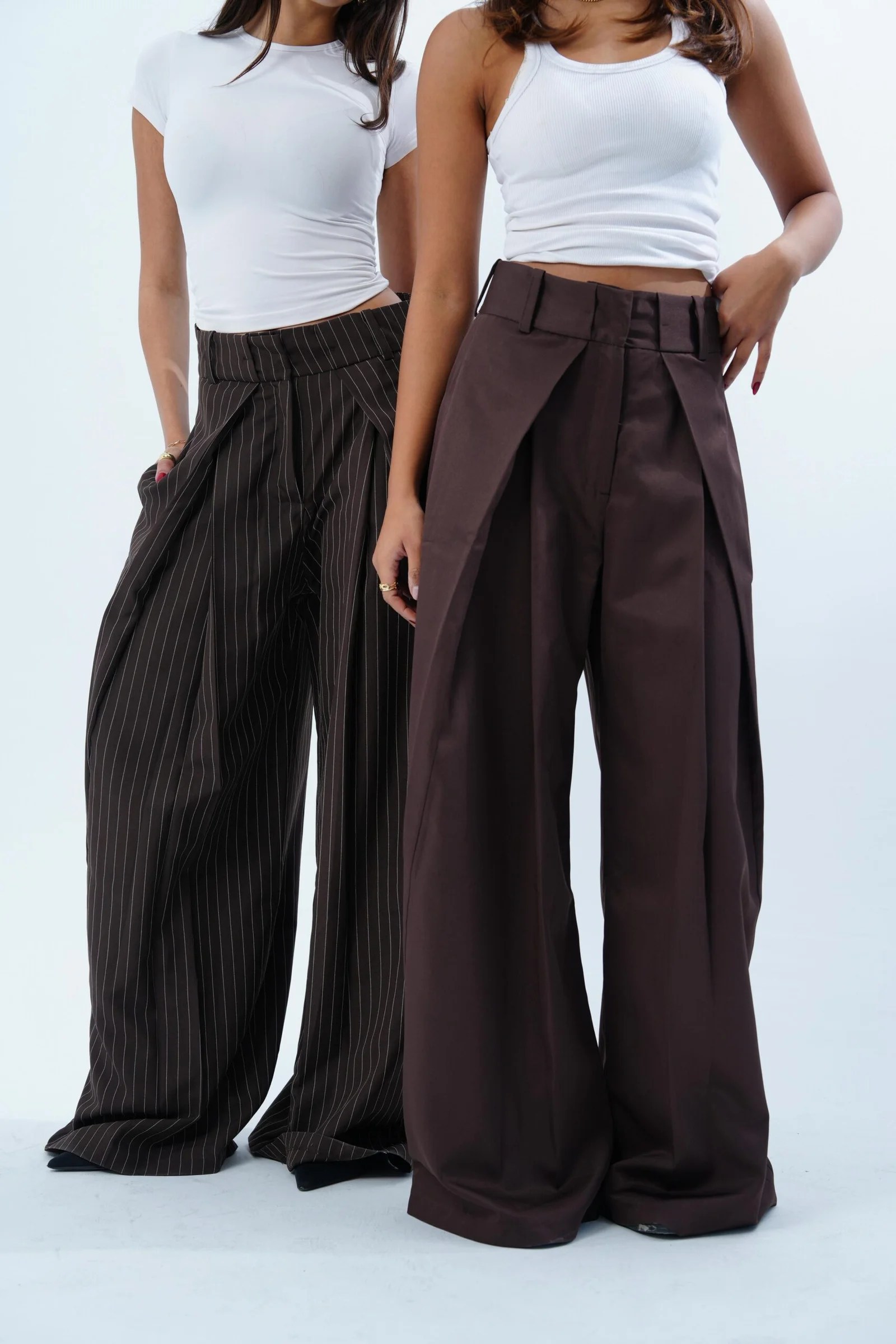 STRIPPED FOLDED TAILORED PANTS — view 21