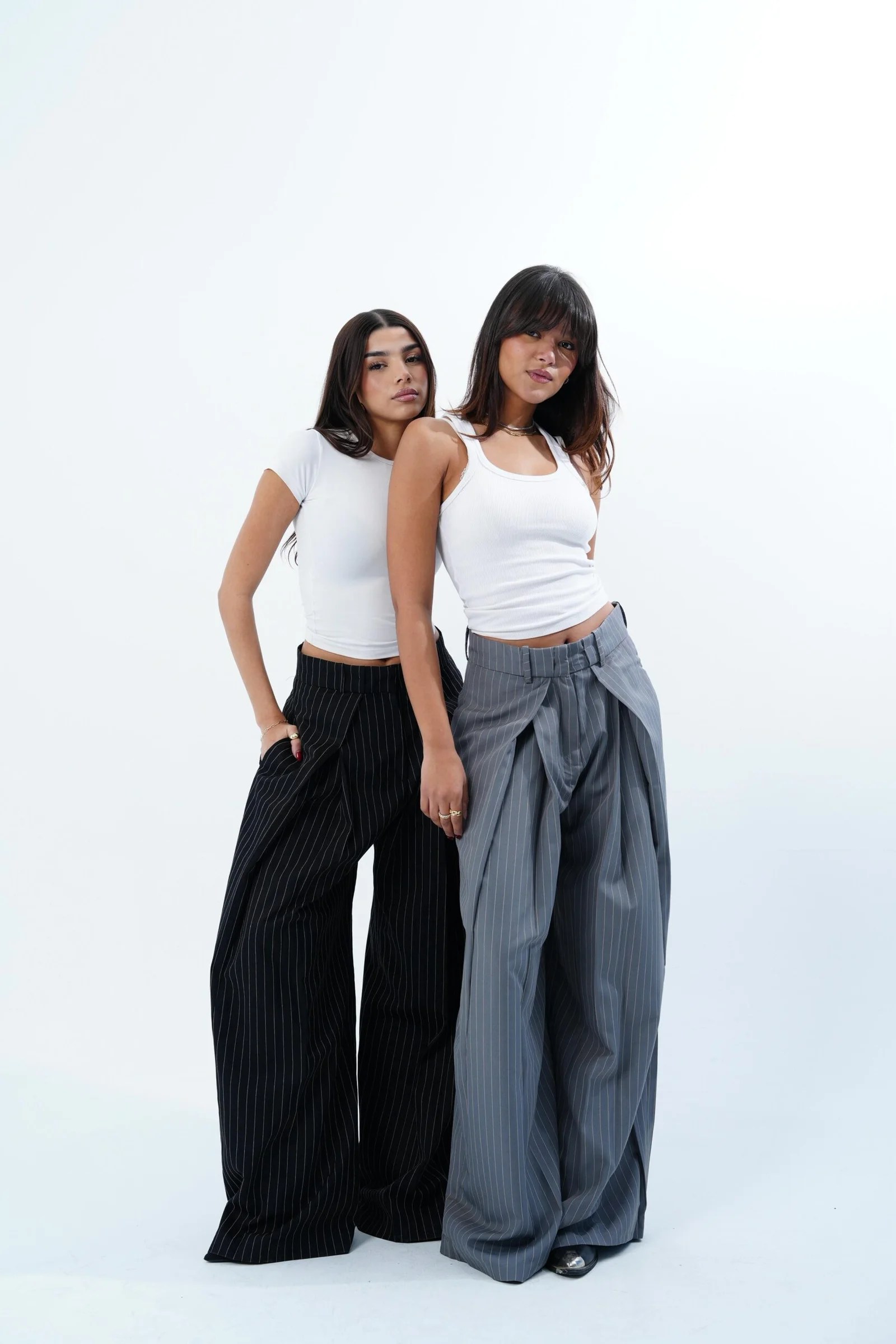 STRIPPED FOLDED TAILORED PANTS — view 6