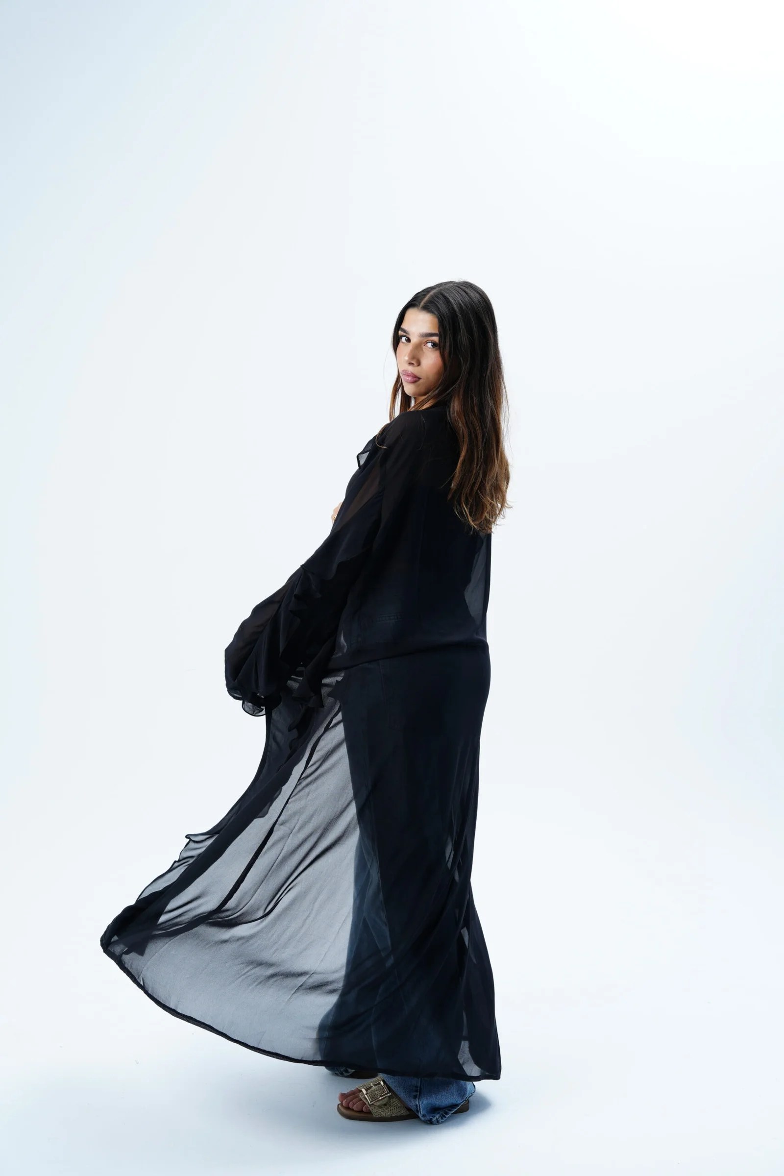 Ruffle Maxi kimono — view 11