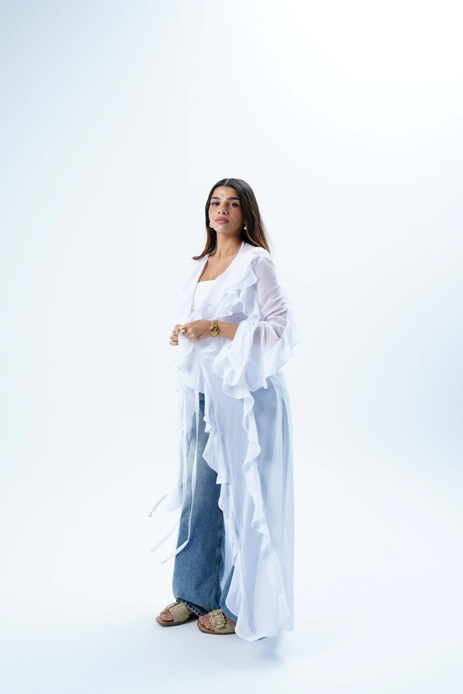 Ruffle Maxi kimono — view 28