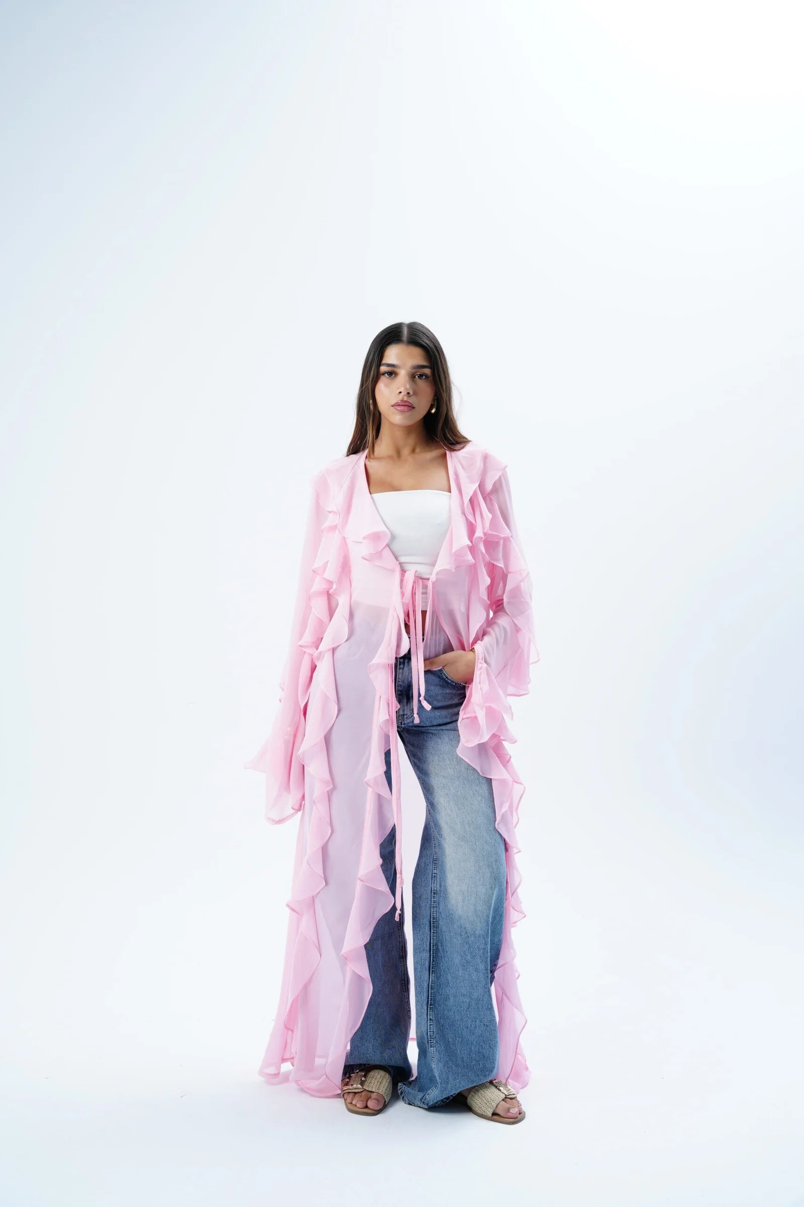 Ruffle Maxi kimono — view 7