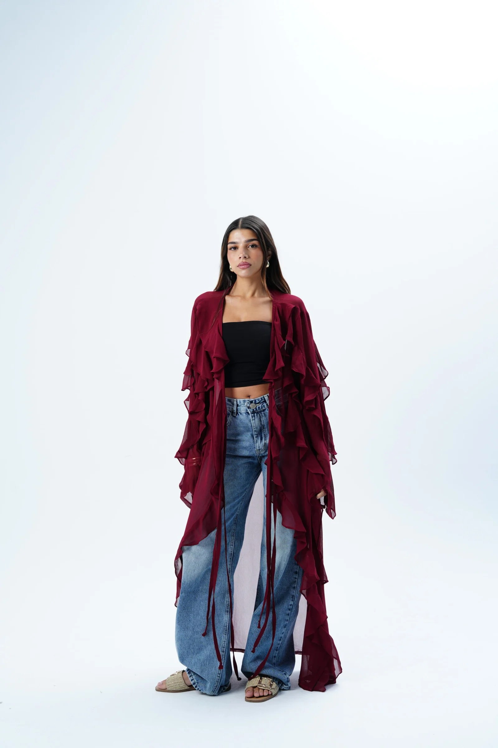 Ruffle Maxi kimono — view 21